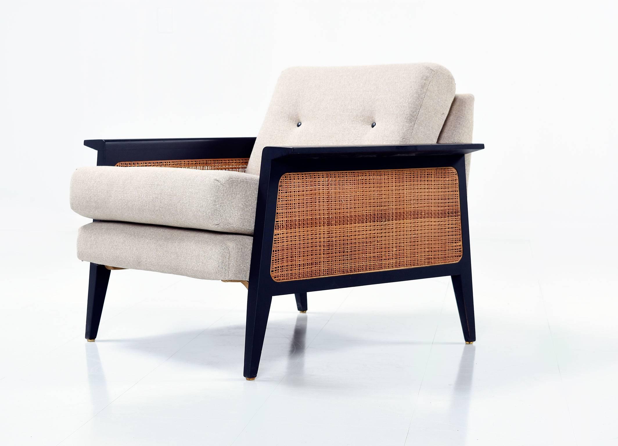 Restored Mid-Century Modern Caned Lounge Chair by Galloways, circa 1950's 2