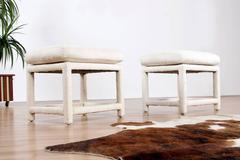 Pair of Signed Milo Baughman Thayer Coggin Ottomans