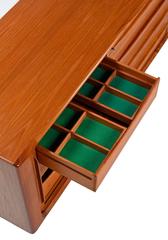Bernhard Pedersen Danish Teak Tambour Credenza