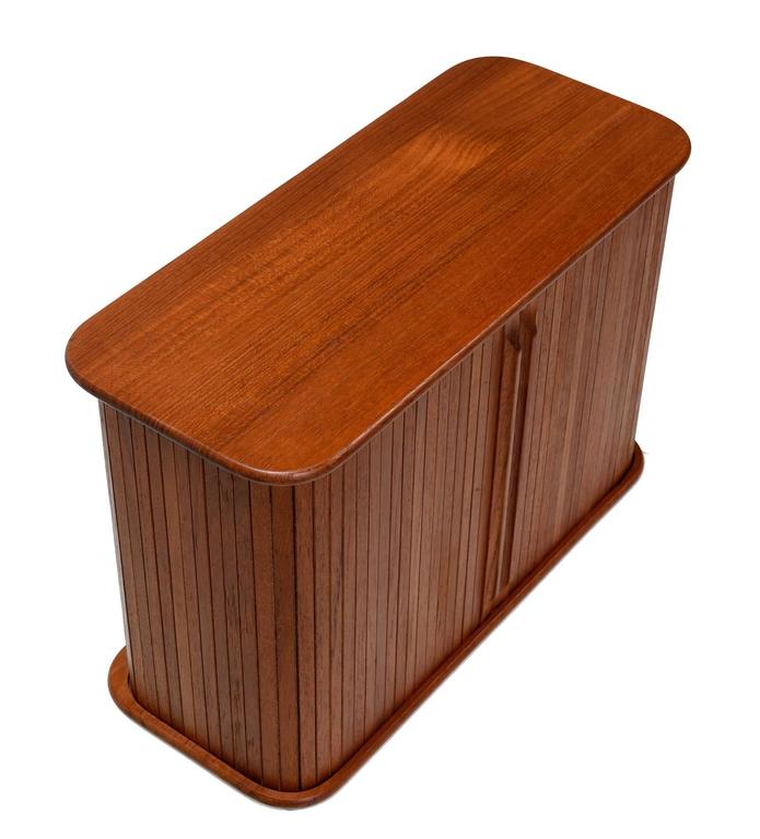 Pair of Wall Hanging Teak Tambour Roll Top at 1stDibs