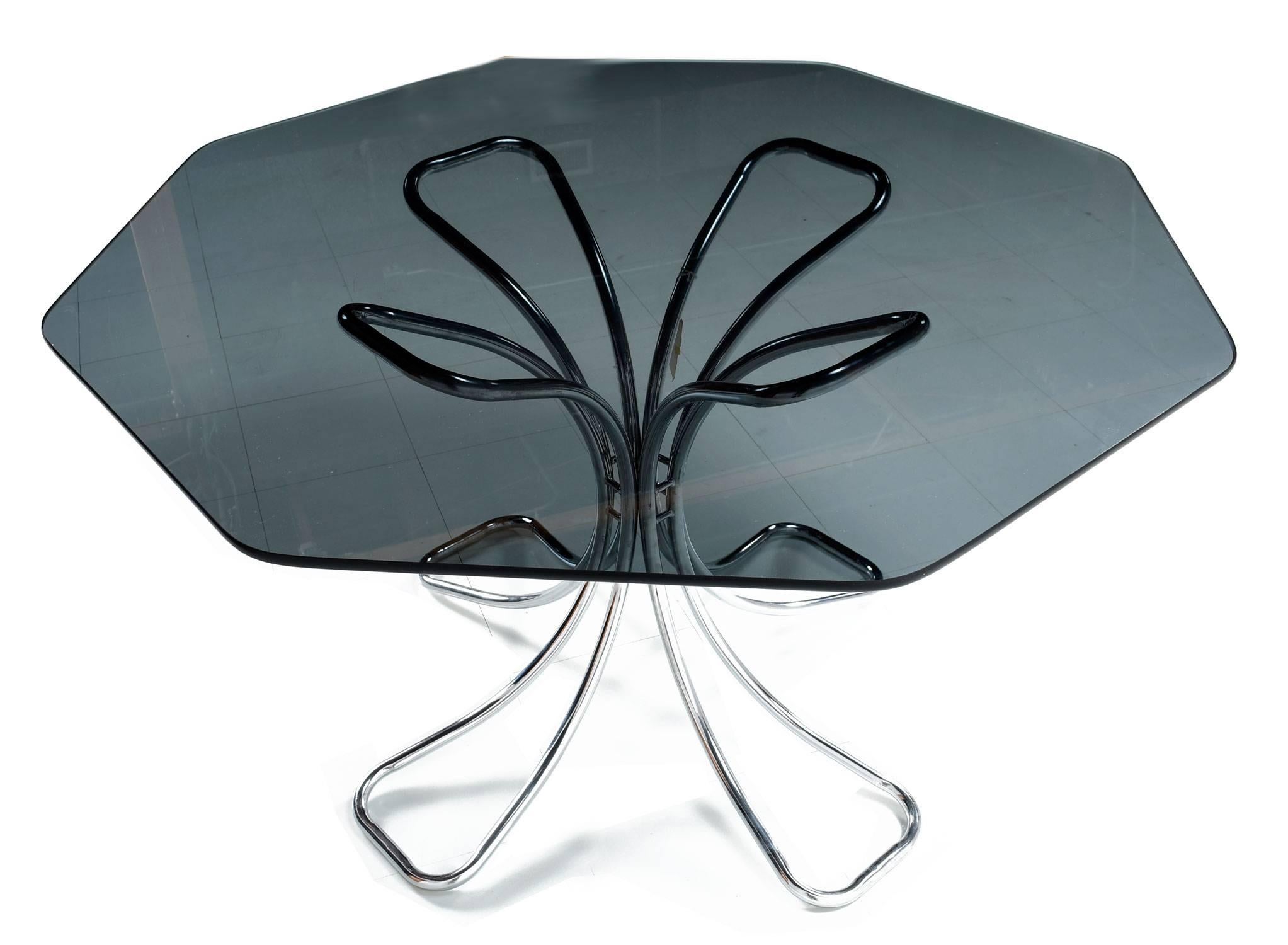 octagon glass dining table