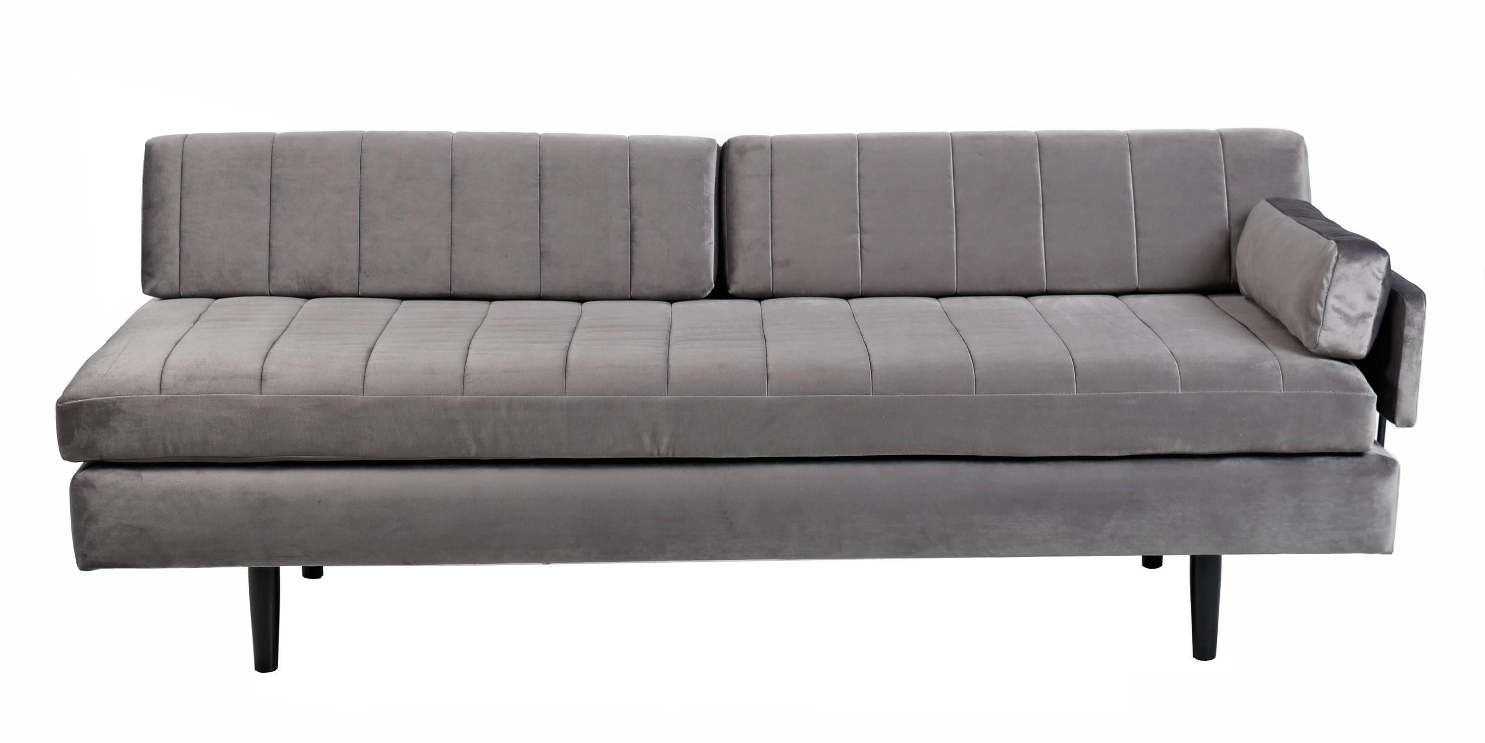 Custom Made Modern Modular Grau Samt Daybed Sofa im Zustand „Hervorragend“ in Chattanooga, TN