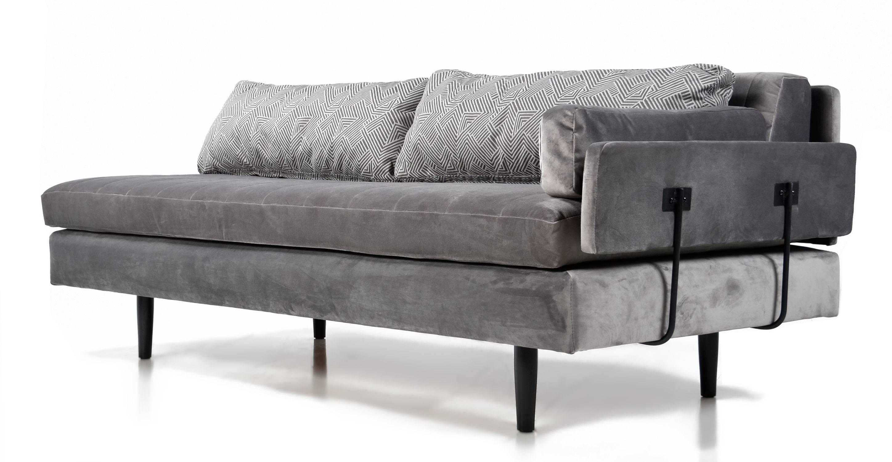 Custom Made Modern Modular Grau Samt Daybed Sofa (amerikanisch)