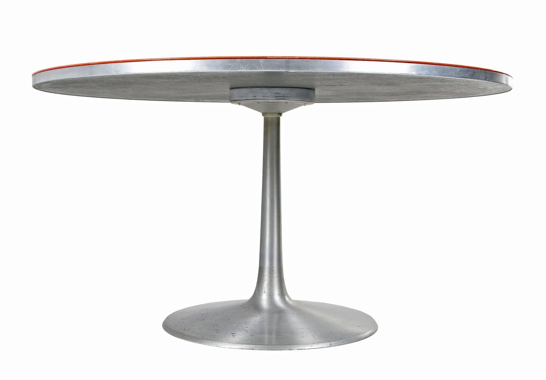 Danish Aluminium Dining Table Hand-Painted by Susanne Fjeldsøe for Poul Cadovius, 1960s