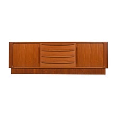 Bernhard Pedersen Danish Teak Tambour Credenza, circa 1970s
