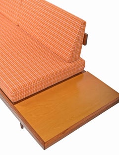 Adrian Pearsall Style Oak Daybed Sofa with Floating End Tables, circa 1960s