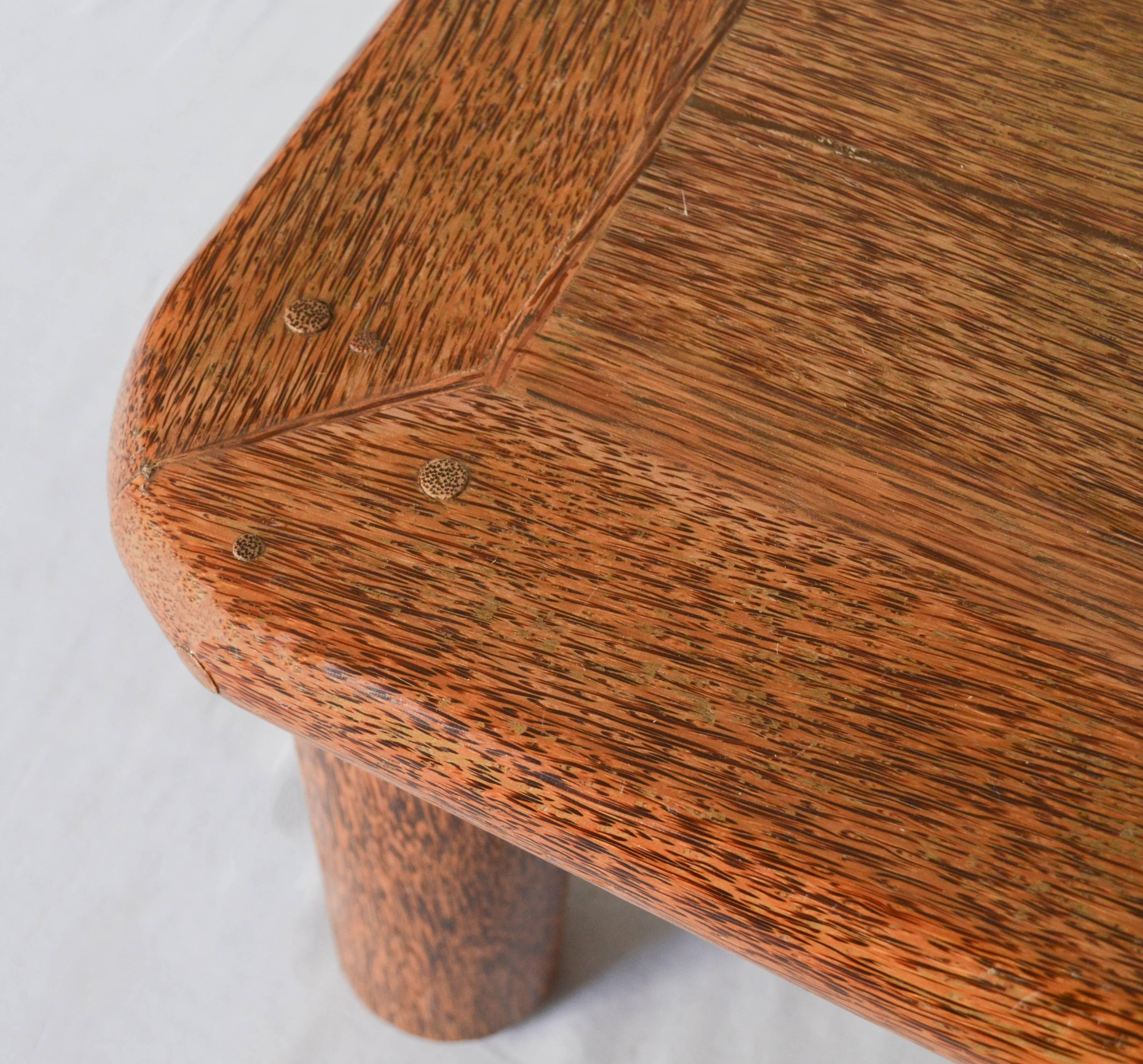 Late 20th Century Pair of Palm Wood Petite Tables by Jacques Grange for Yves Saint Laurent
