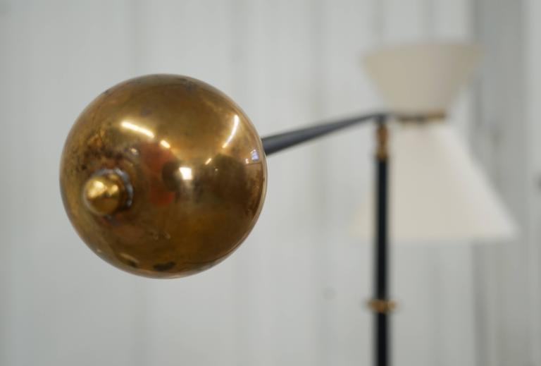 Iron Counterweight Floor Lamp with Brass Base and Weight at 1stDibs