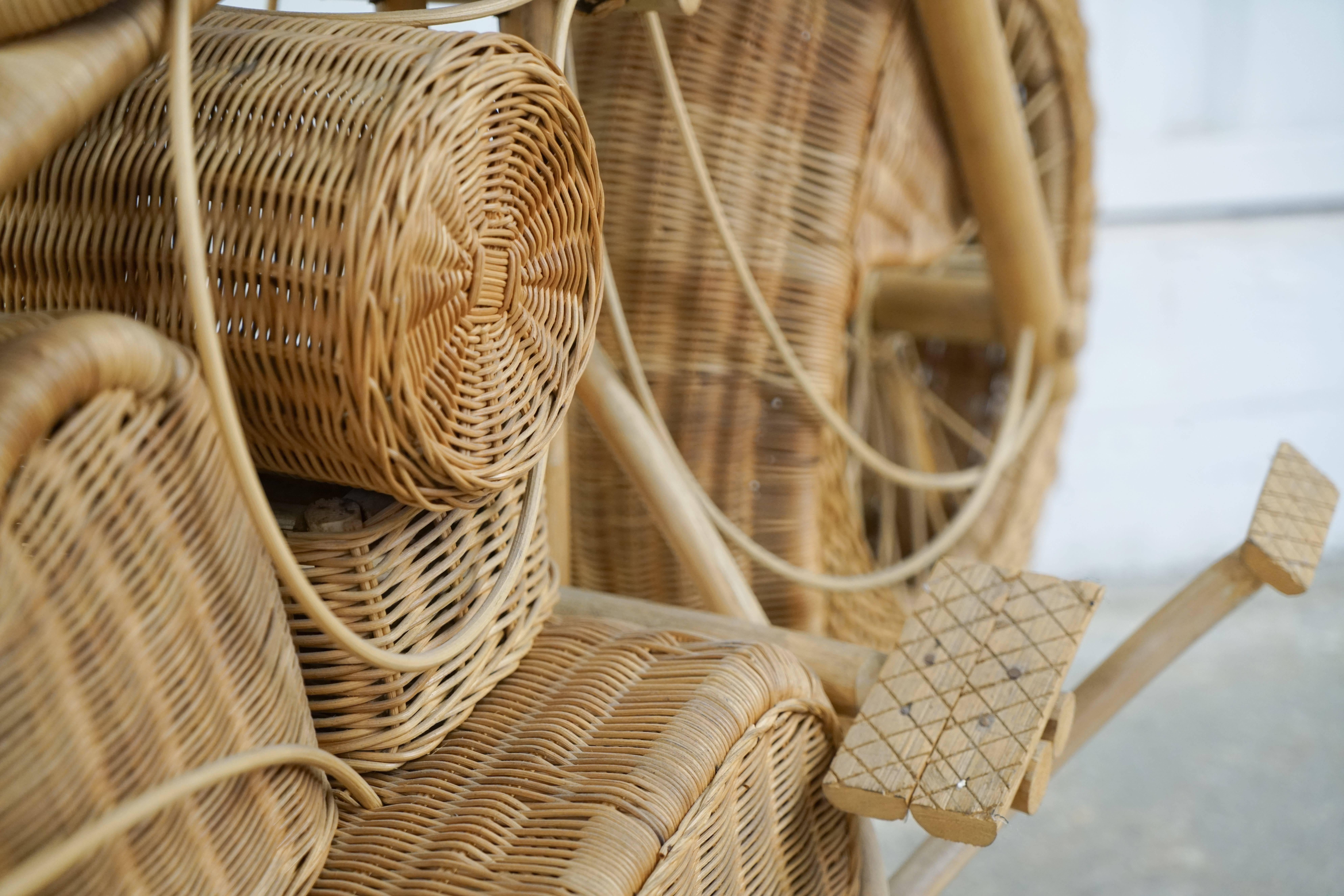 Late 20th Century Vintage Wicker Motorcycle