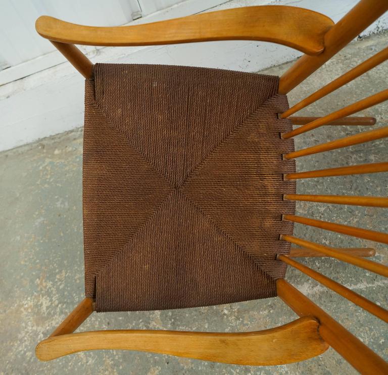 Danish Vintage Rocking Chair with Rope Seat at 1stDibs | vintage danish ...