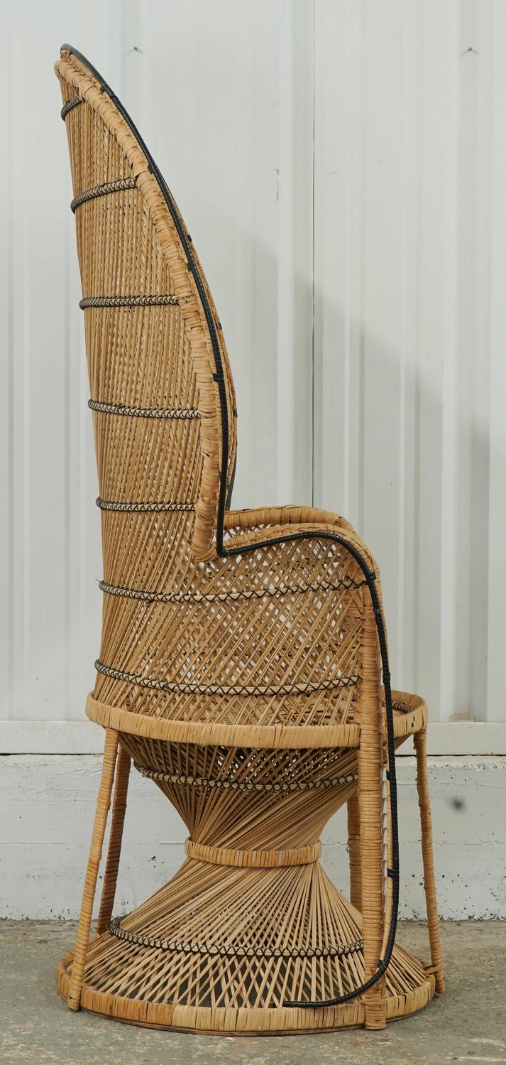 Vintage Peacock Chair with Black Trim For Sale at 1stdibs