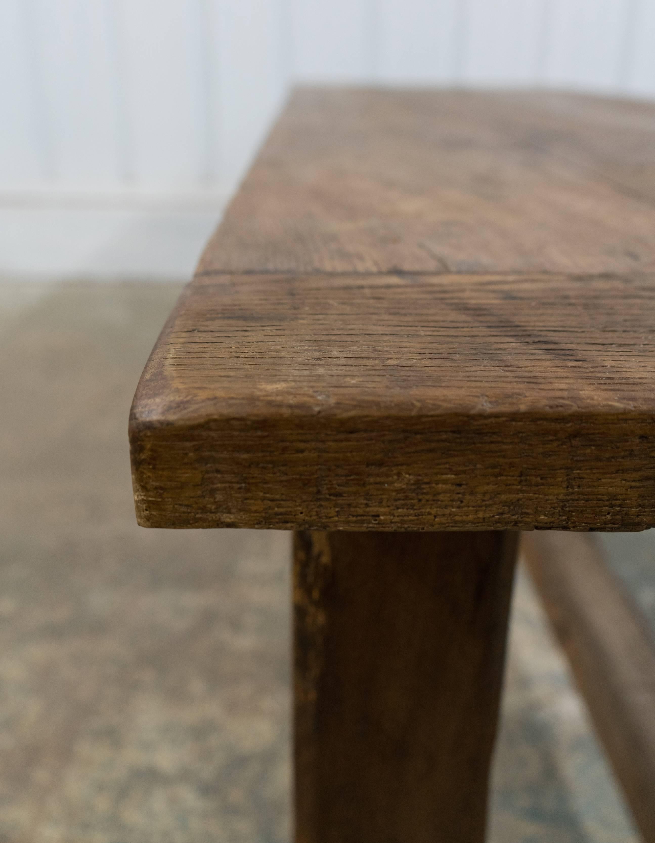 Early 20th Century Original French, 1900 Oak Plank Dining Table