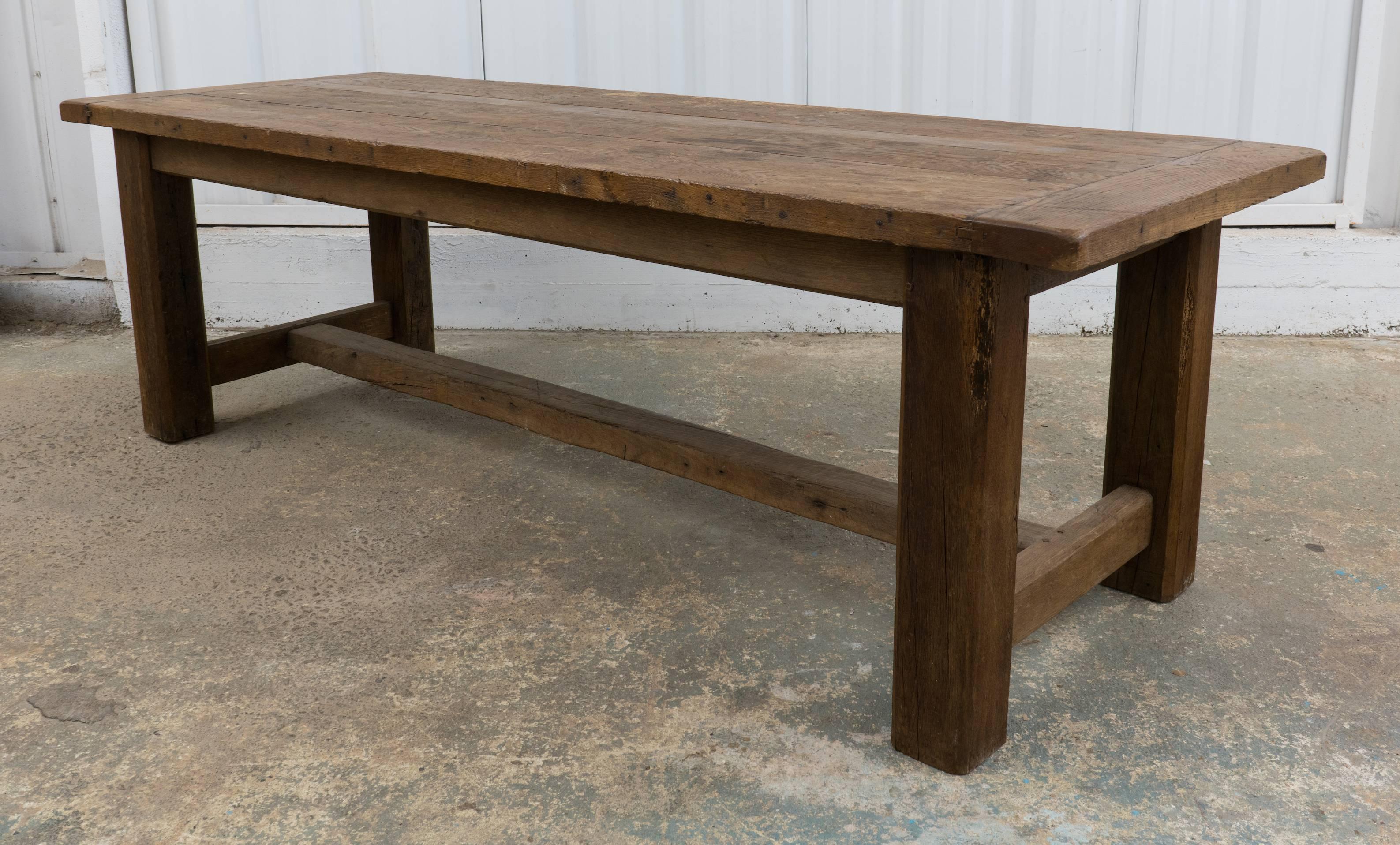 Impressive, sturdy French Industrial oak table in wonderful original condition.
