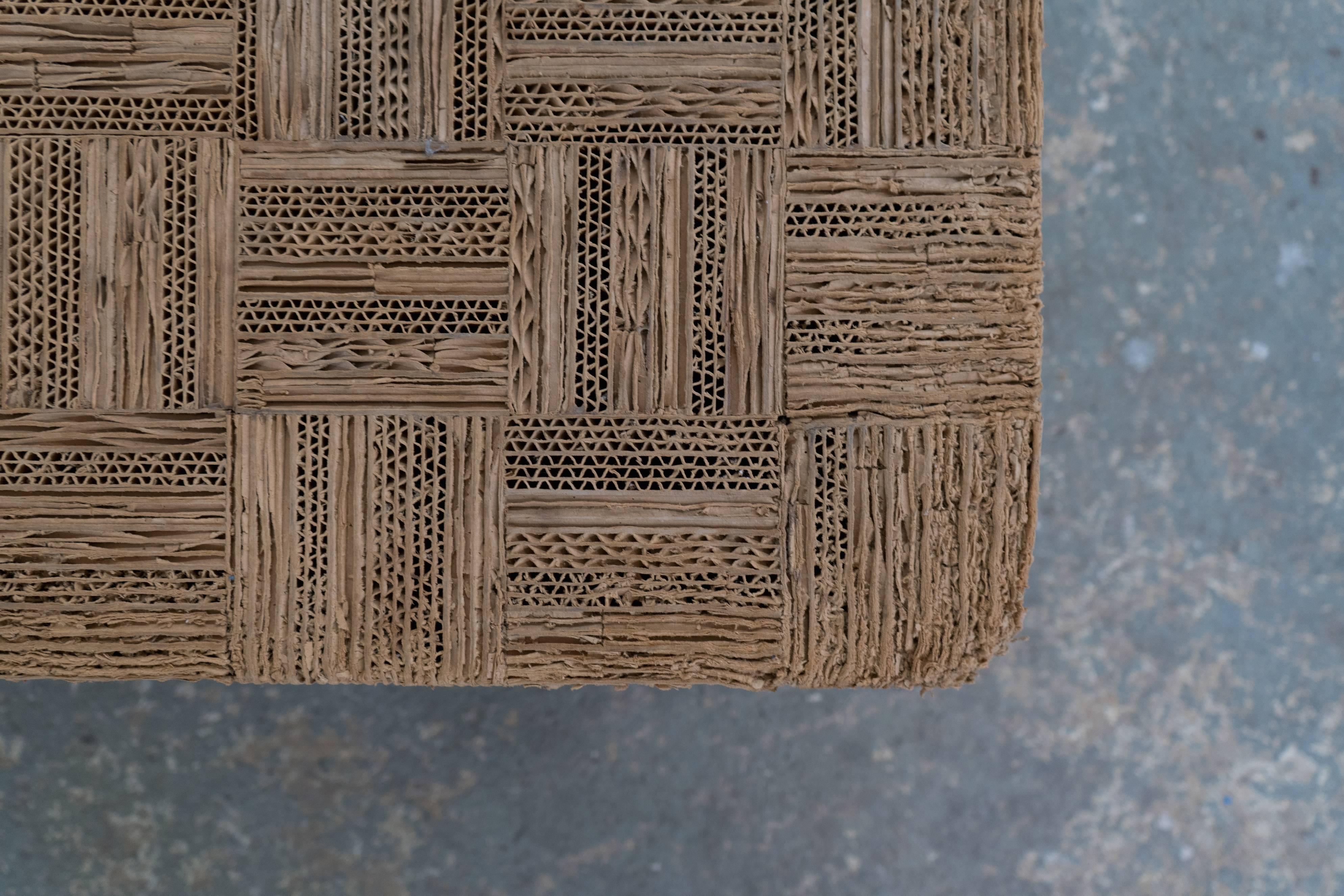 Joel Stearns Corrugated Cardboard Coffee Table In Good Condition In Los Angeles, CA