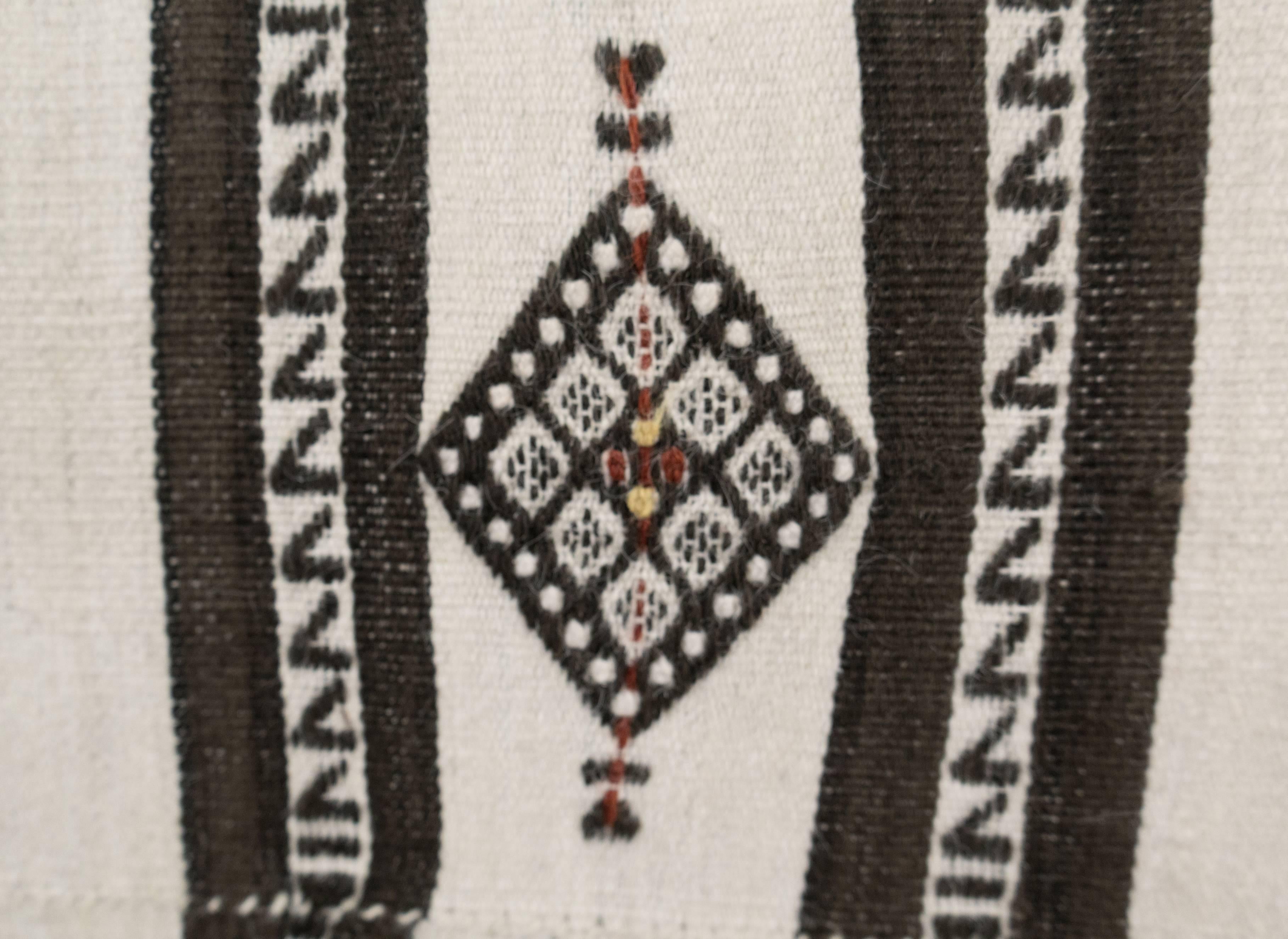 Contemporary Lexington Ottoman with Vintage Textile