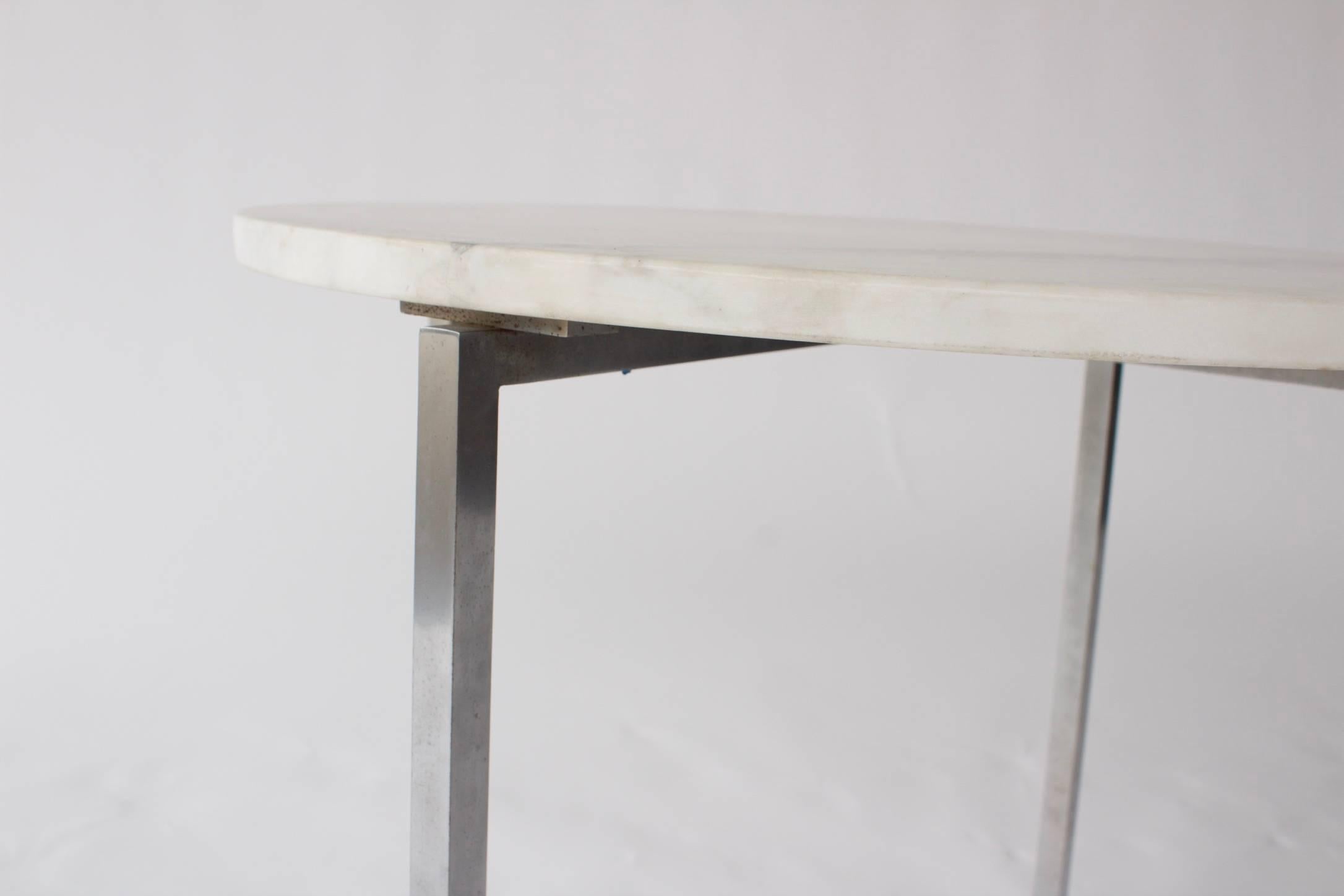 Late 20th Century Vintage Knoll Attributed Marble and Metal Side Table