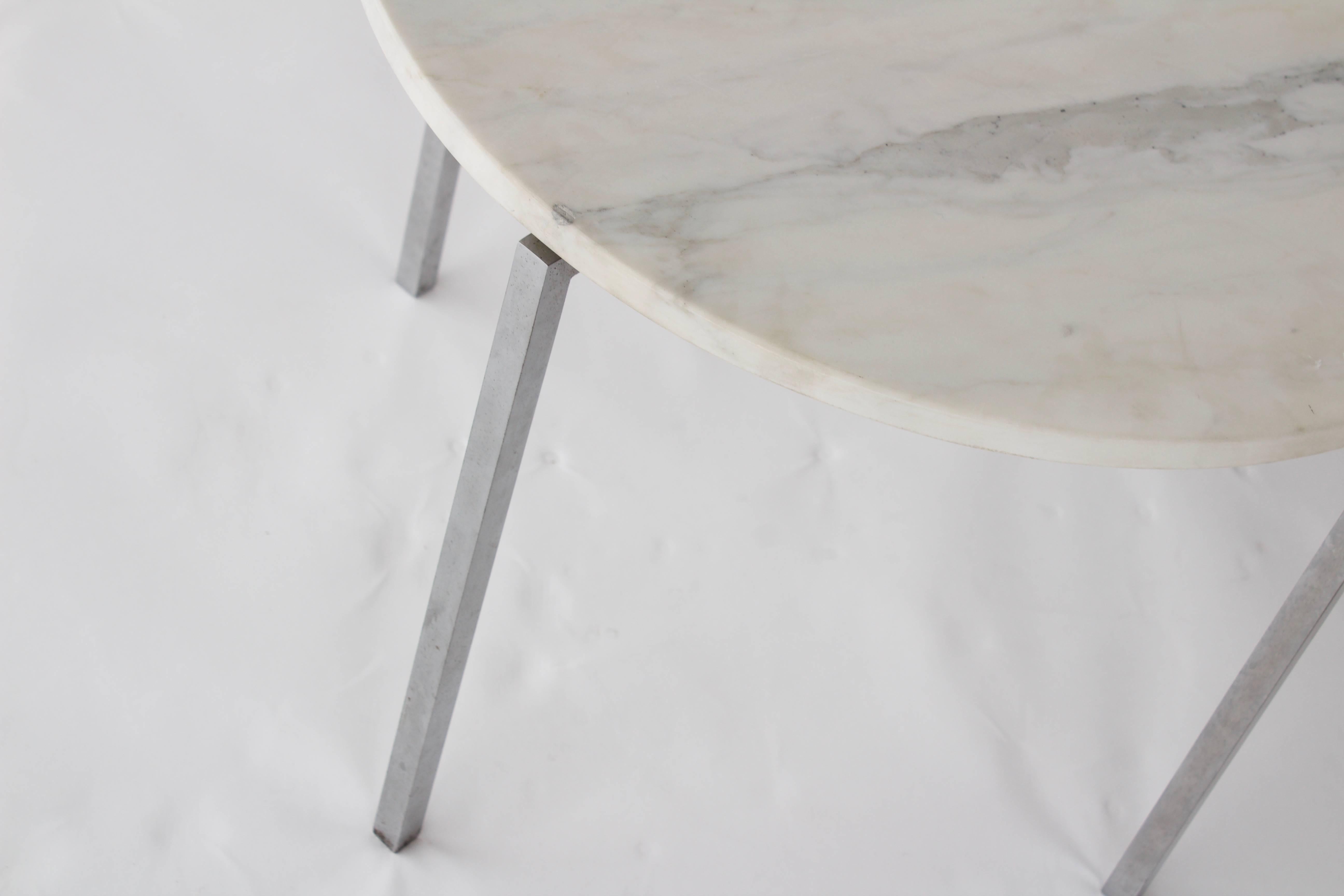 Vintage Knoll Attributed Marble and Metal Side Table 2