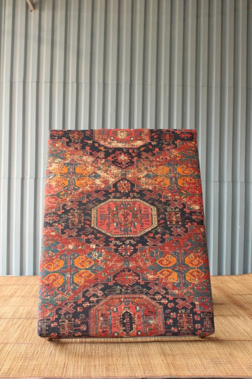 vintage rug upholstered ottoman