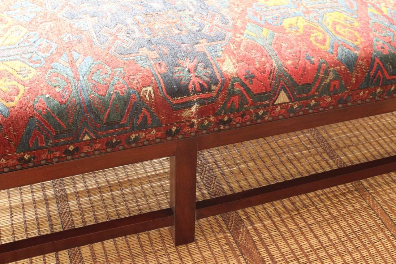 American Lexington Ottoman with Vintage Rug Upholstery
