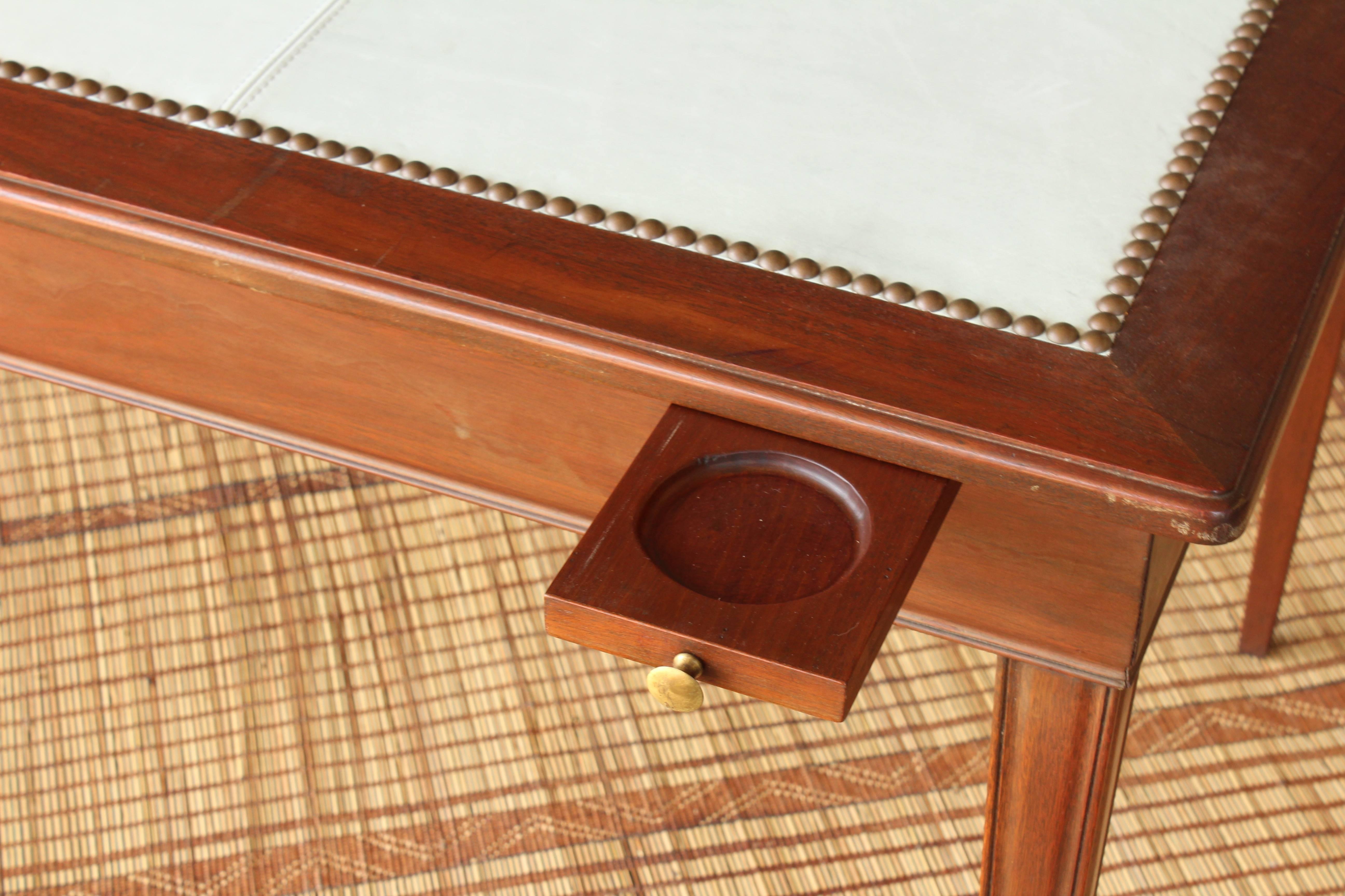 Leather Top Game Table and Chairs 2