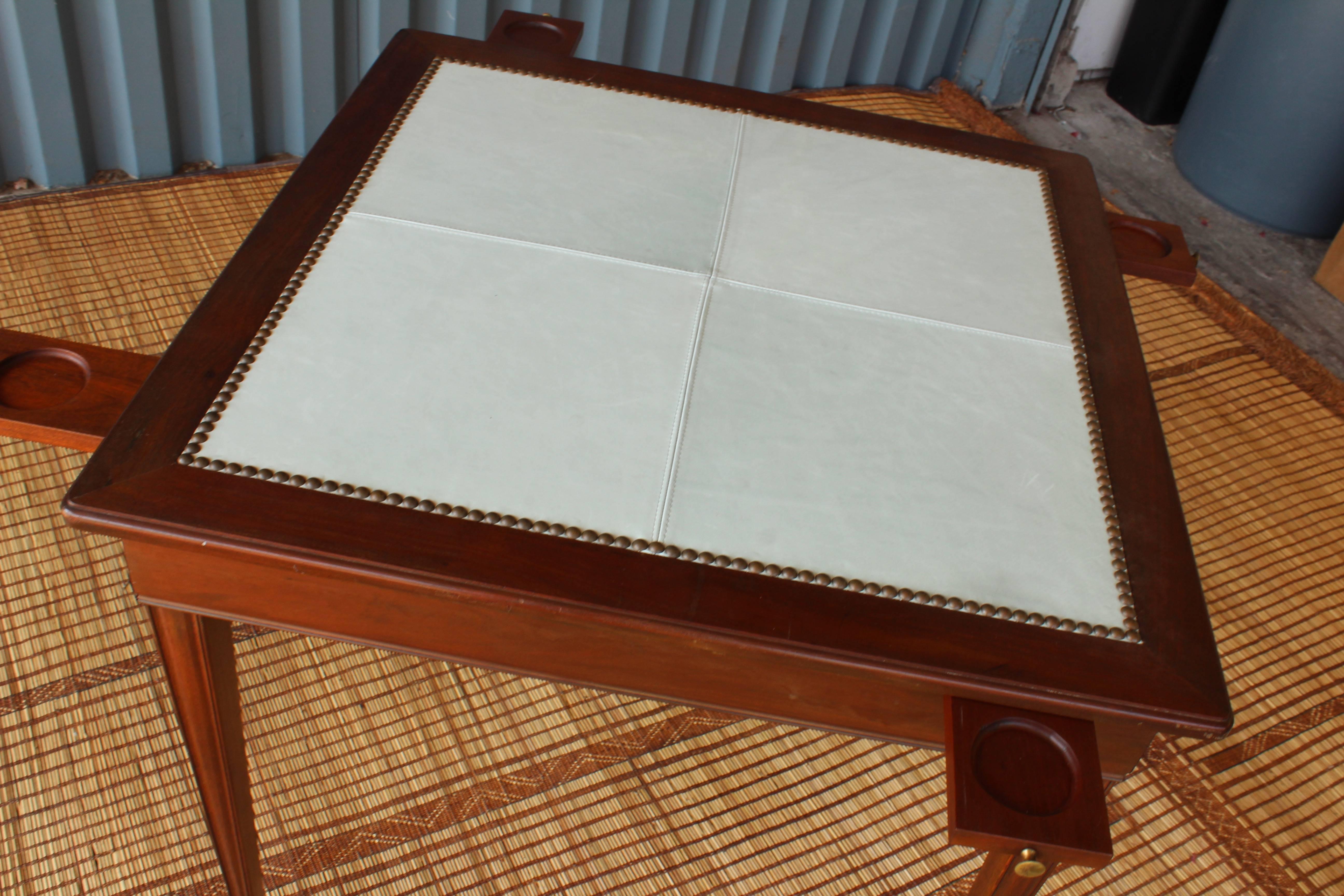 Leather Top Game Table and Chairs 1