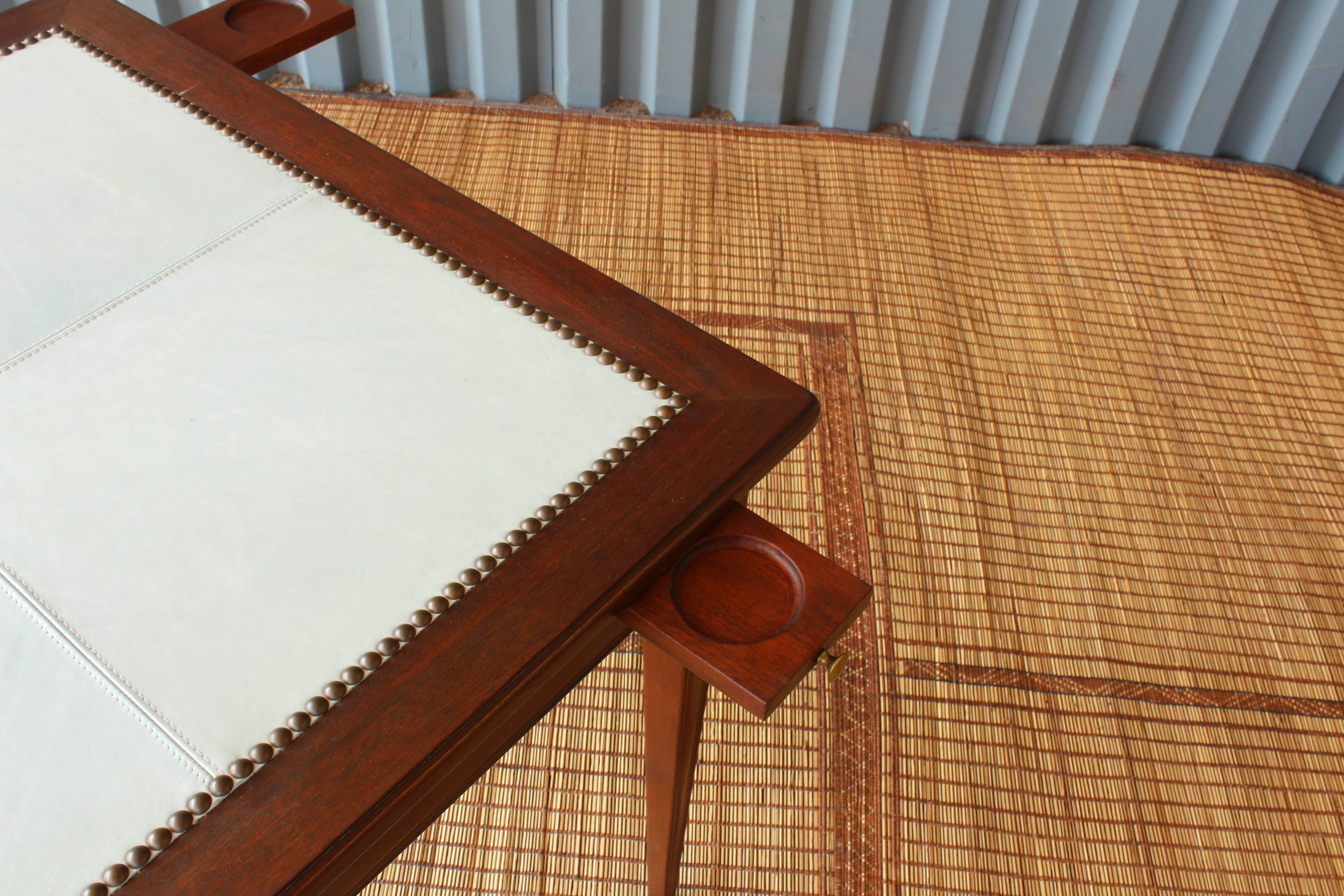 Leather Top Game Table and Chairs 4