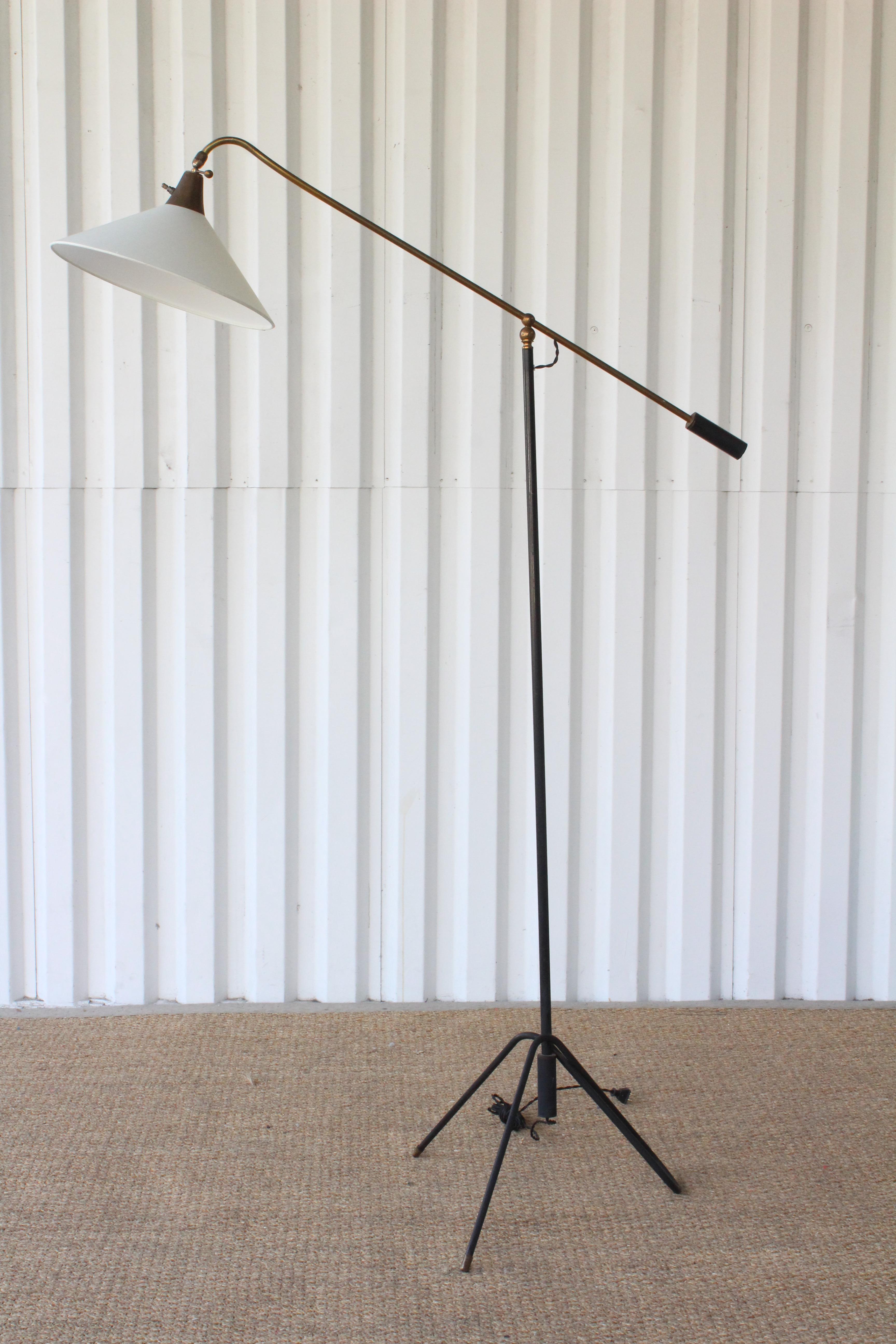 Mid-Century Modern 1950s Italian Articulating Iron Floor Lamp