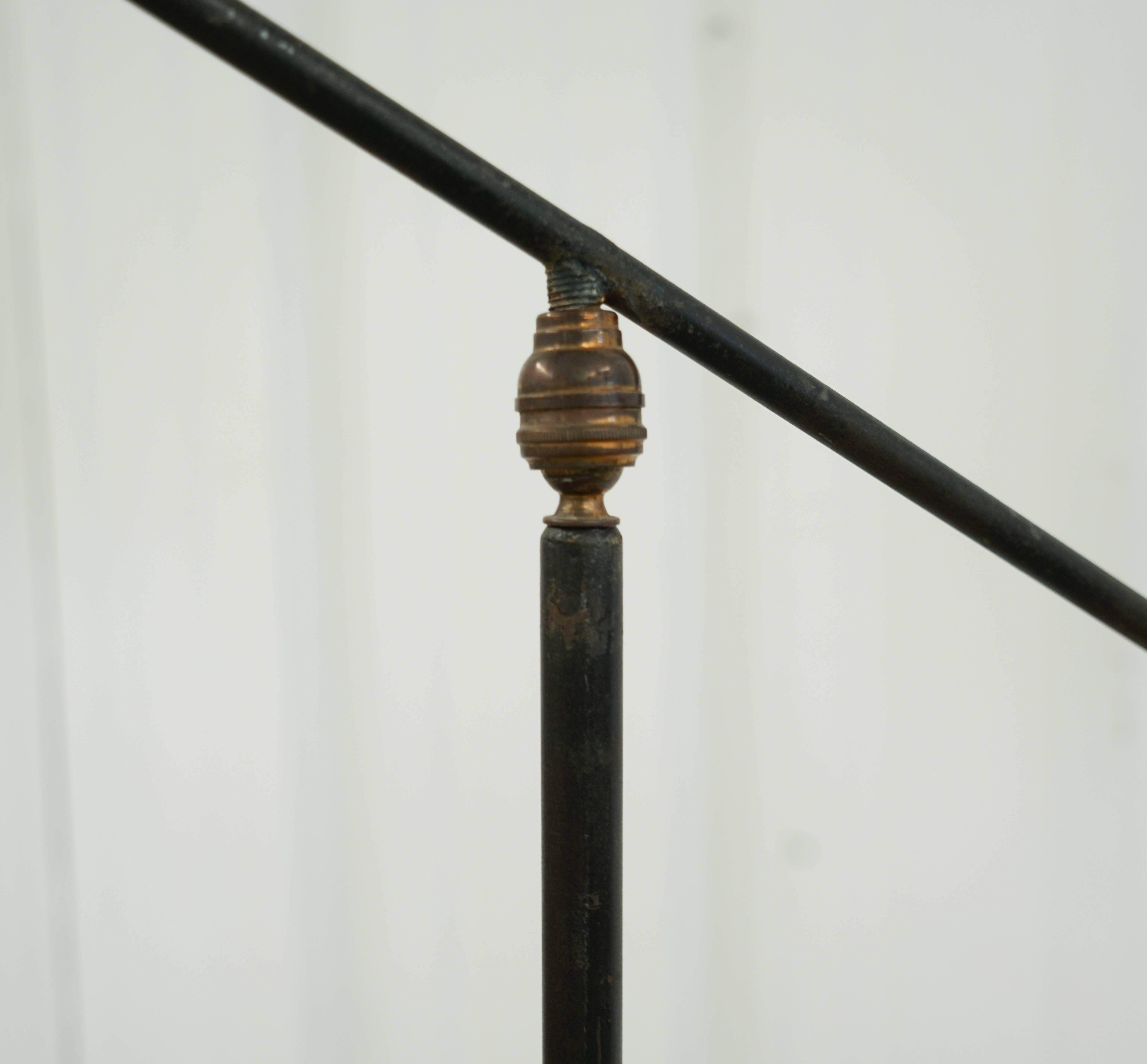 European Iron Reading Floor Lamp with Arched Legs