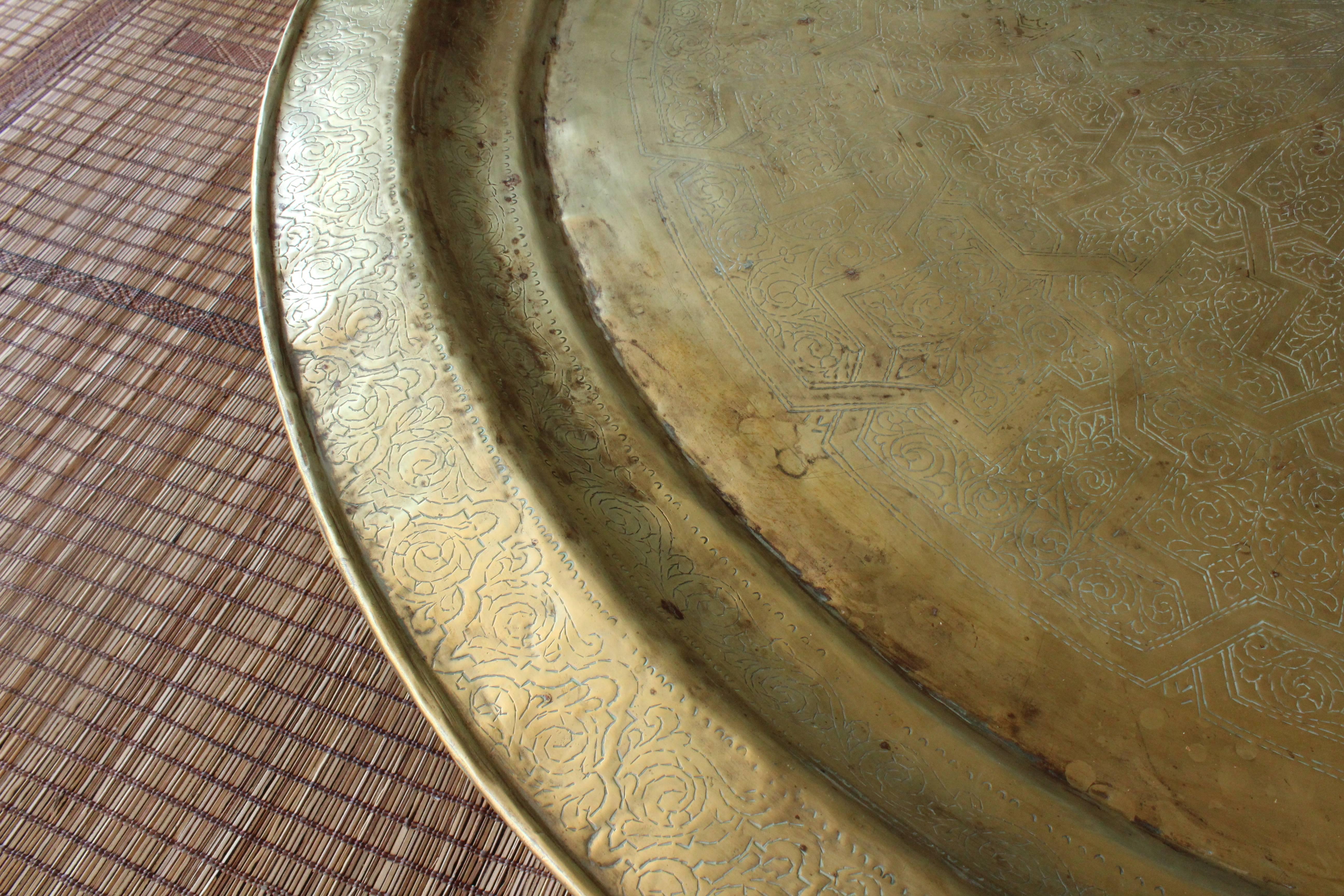 Vintage Brass Tray Coffee Table 3