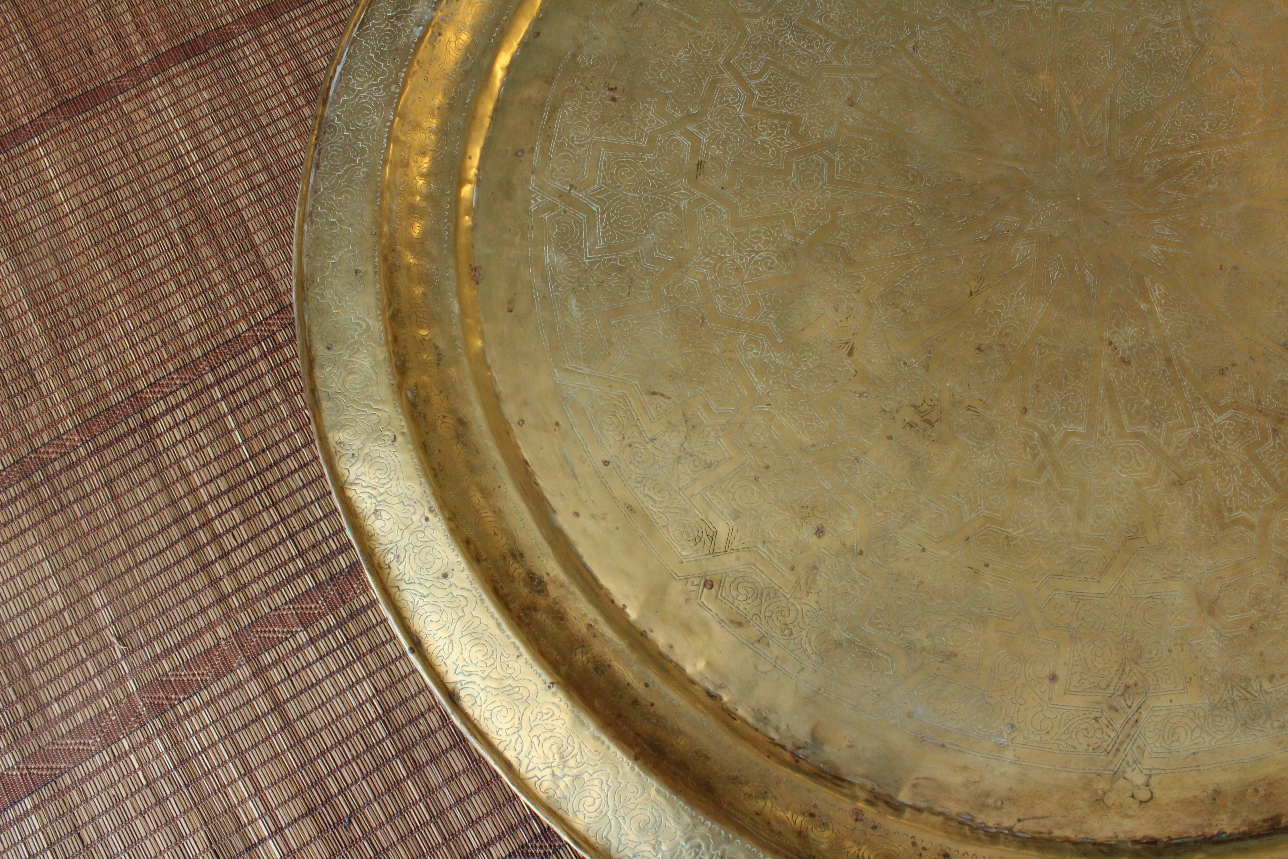 Vintage Brass Tray Coffee Table 6