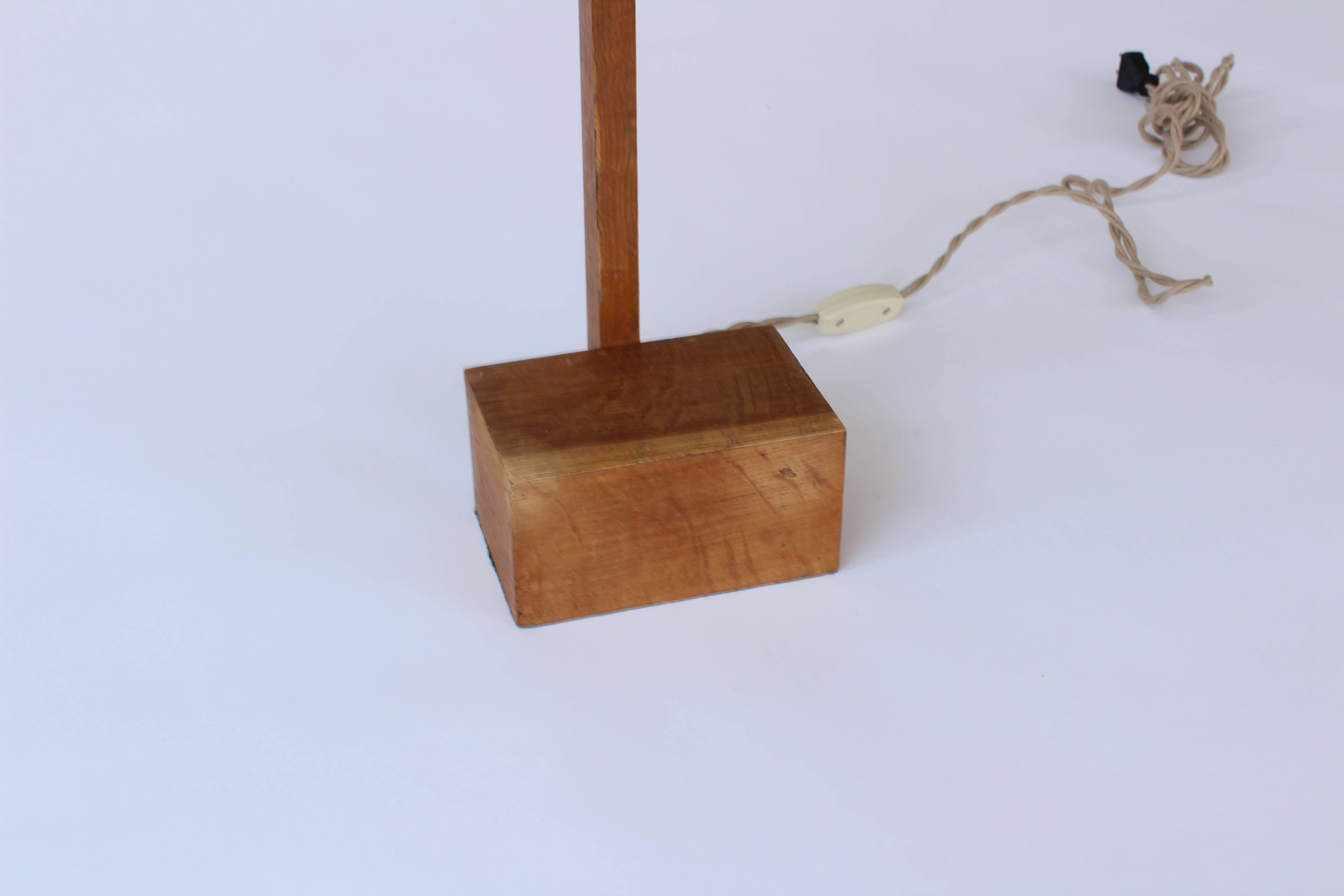 Vintage Adjustable Wooden French Desk Lamp 2