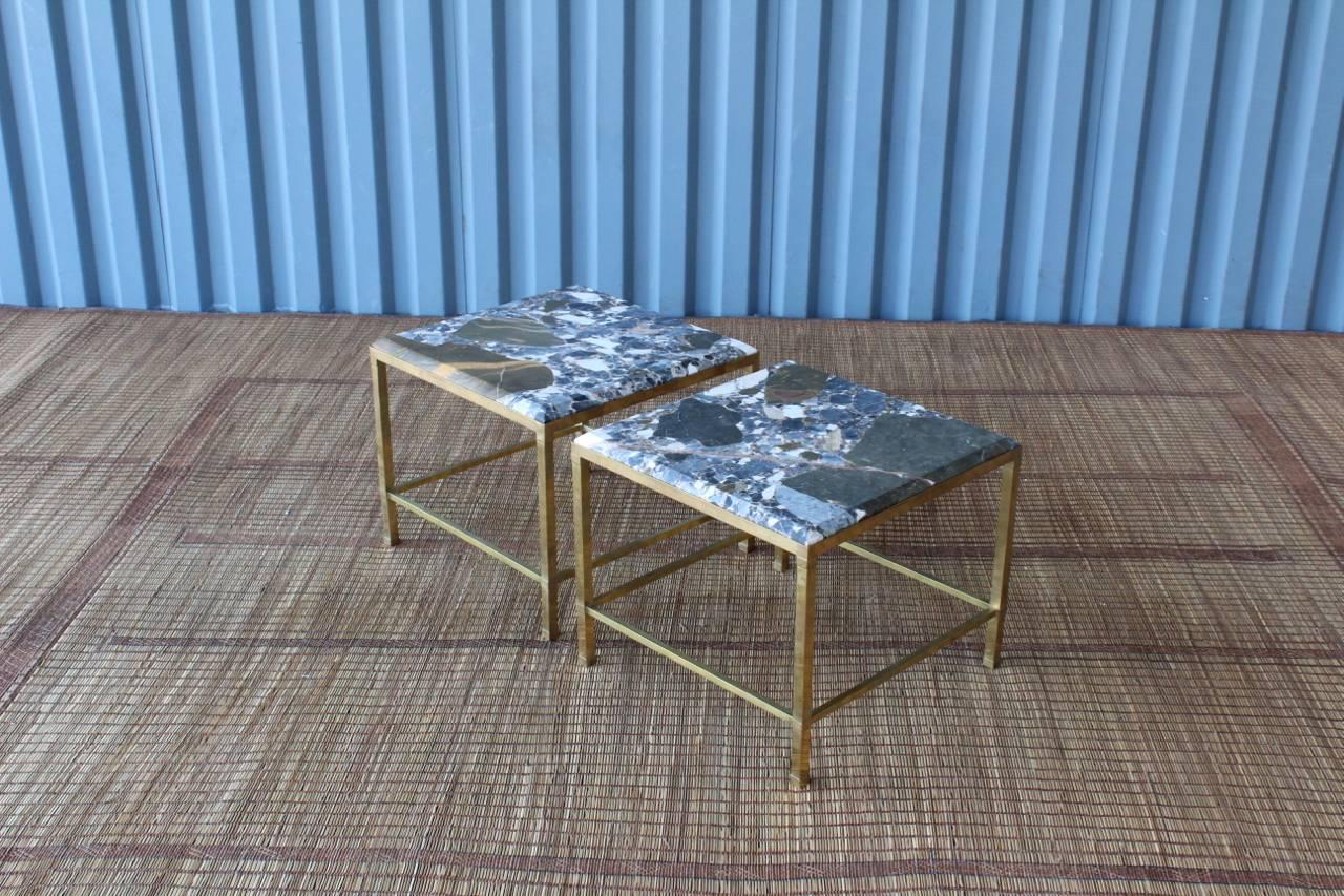 Pair of Brass Tables by Maison Jansen, France In Excellent Condition In Los Angeles, CA