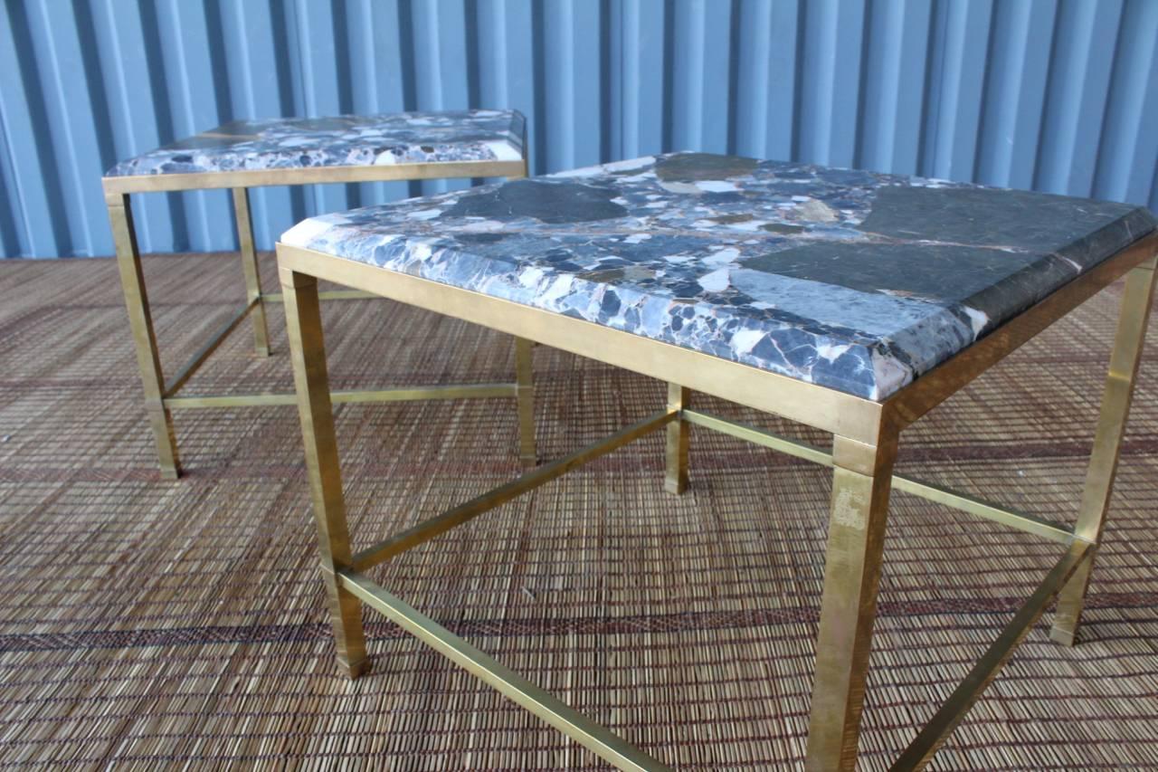 Pair of Brass Tables by Maison Jansen, France 1