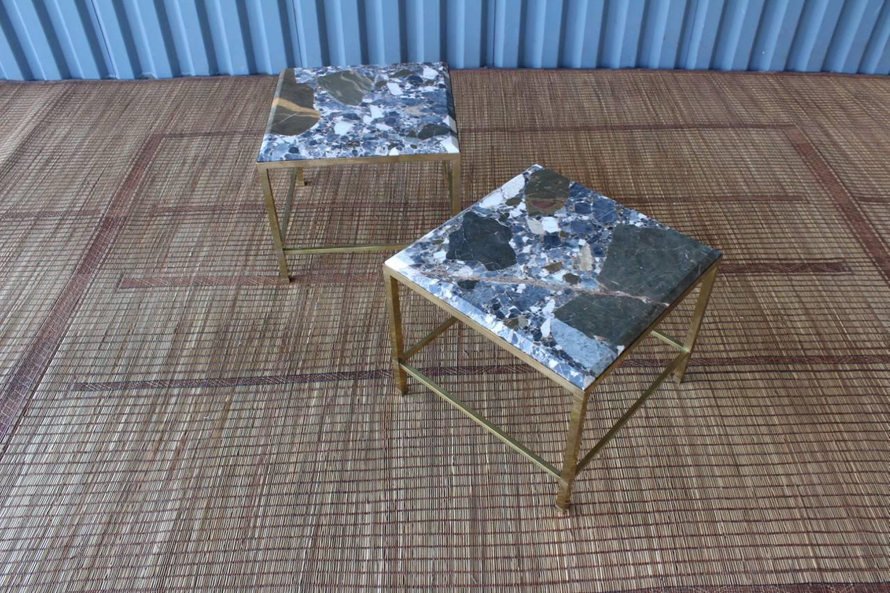 Pair of Brass Tables by Maison Jansen, France 3