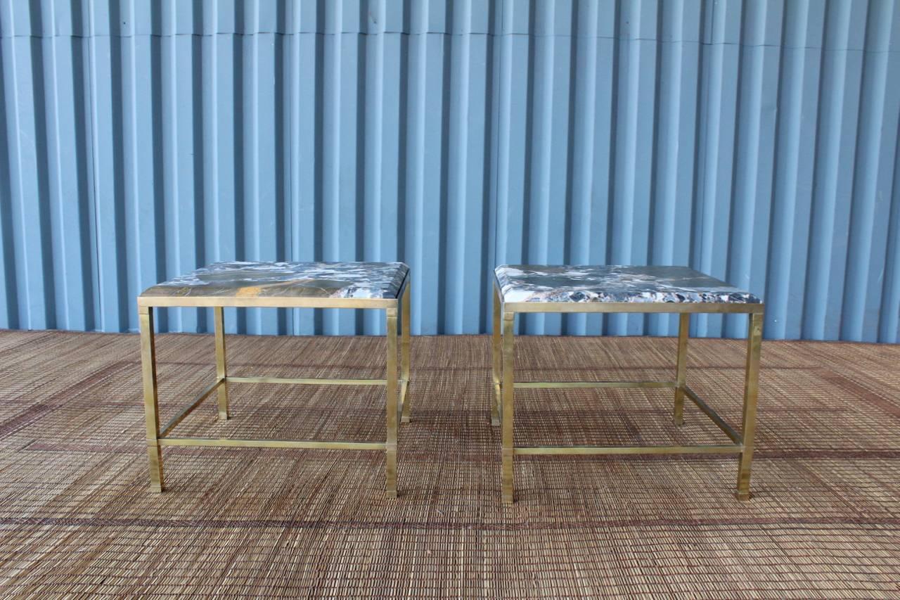 Pair of Brass Tables by Maison Jansen, France 4