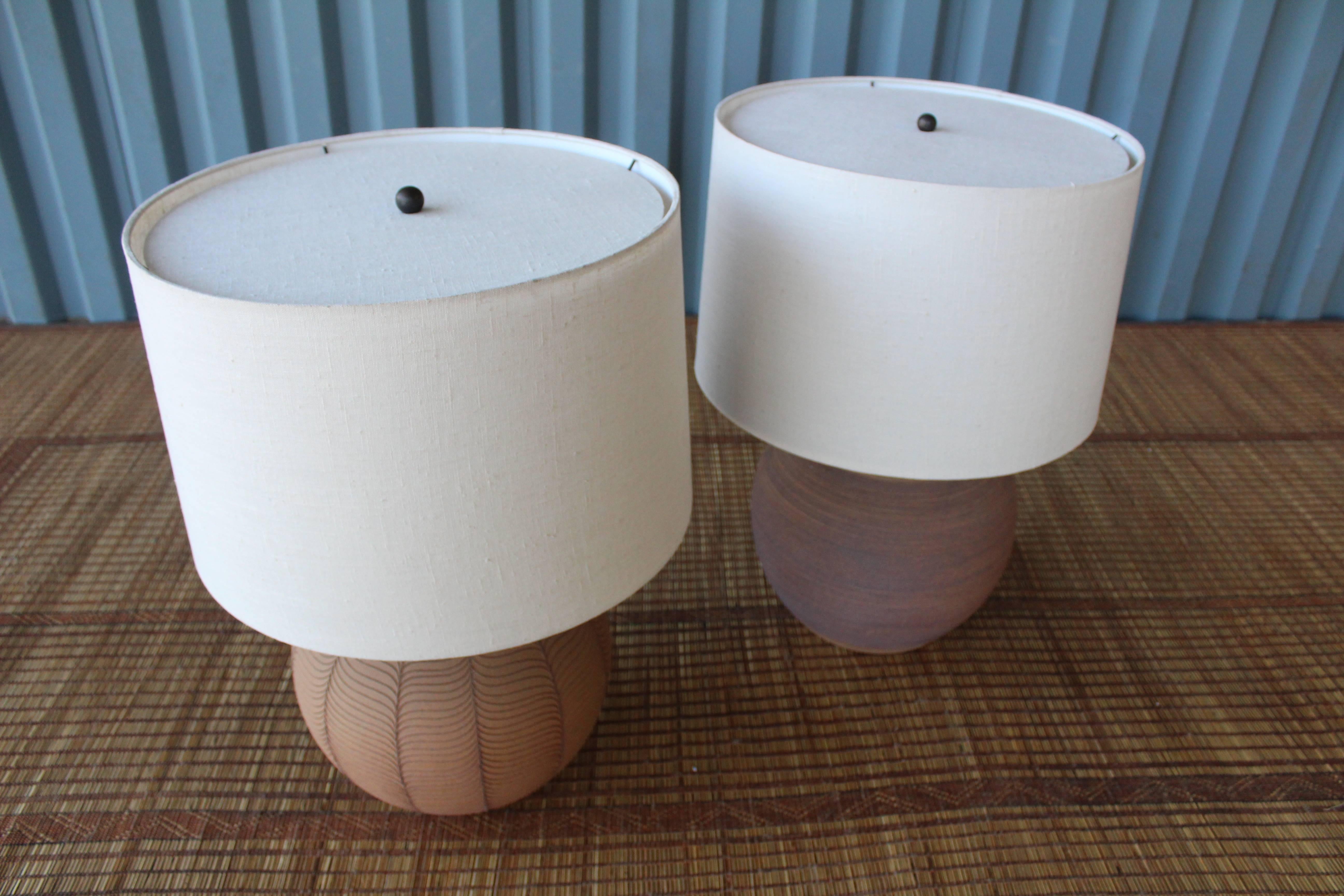Pair of 1970s Studio Pottery Table Lamps 2