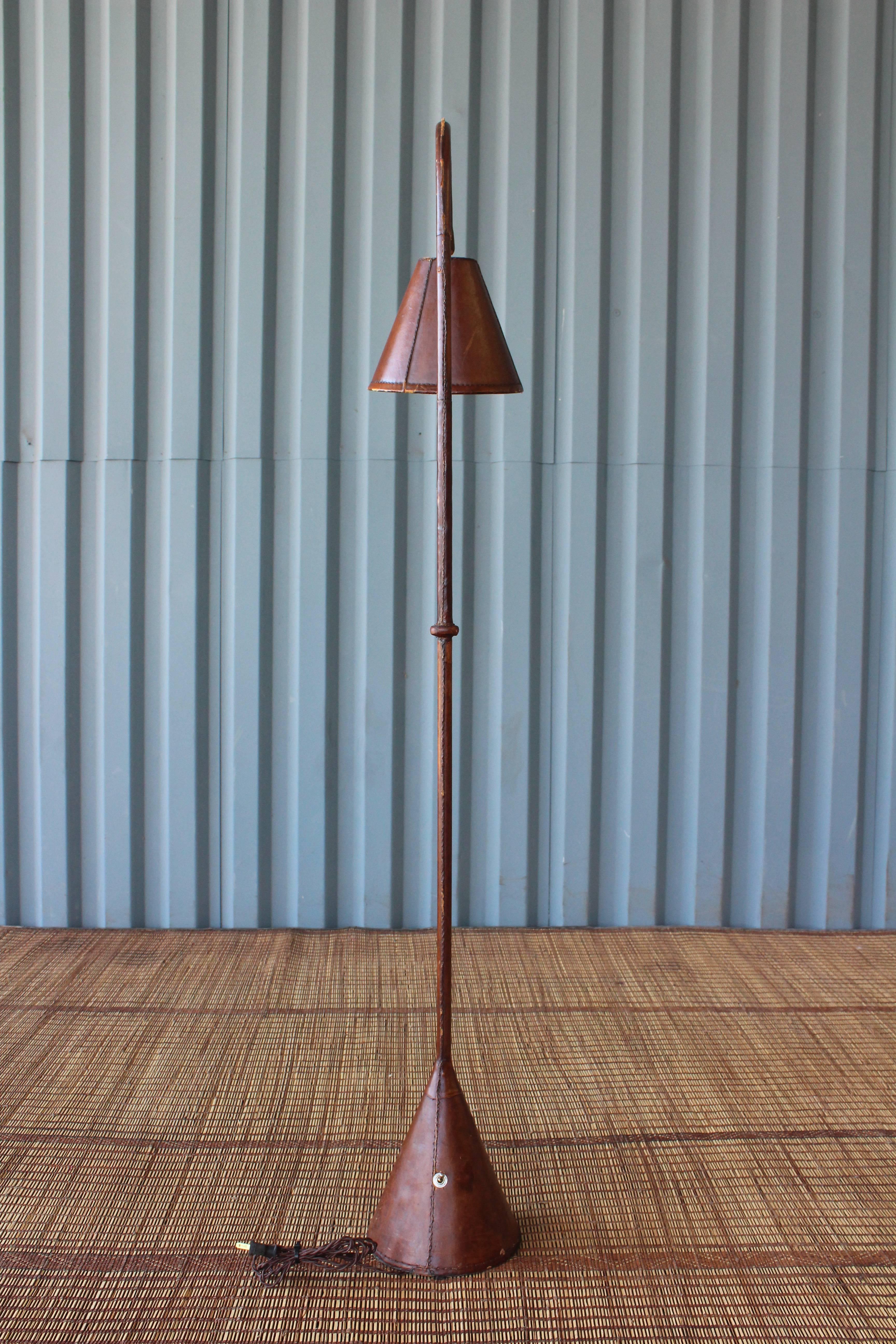 Leather Wrapped Floor Lamp by Valenti, Spain 3