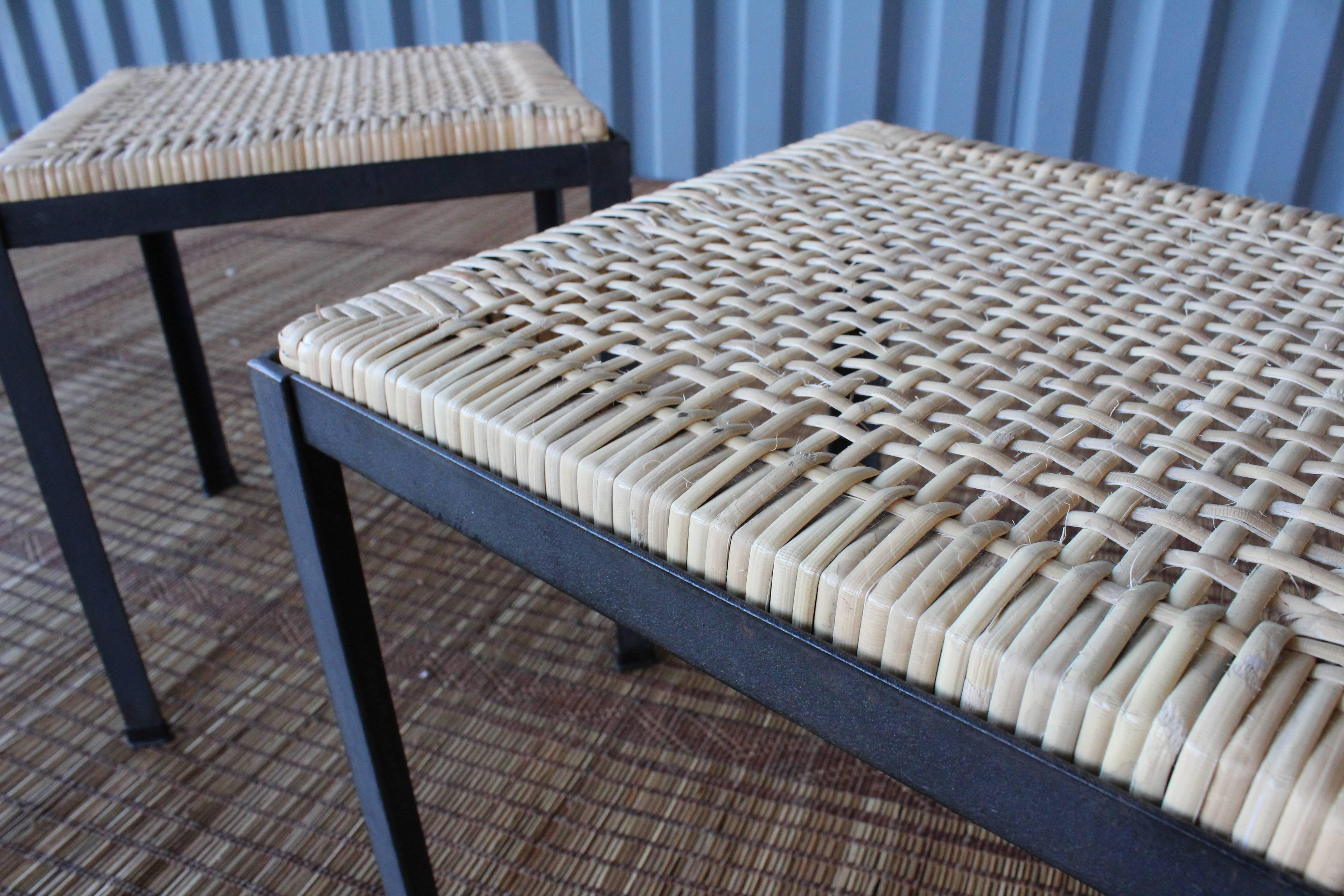 Hand-Woven Pair of Stools by Danny Ho Fong for Tropi-Cal