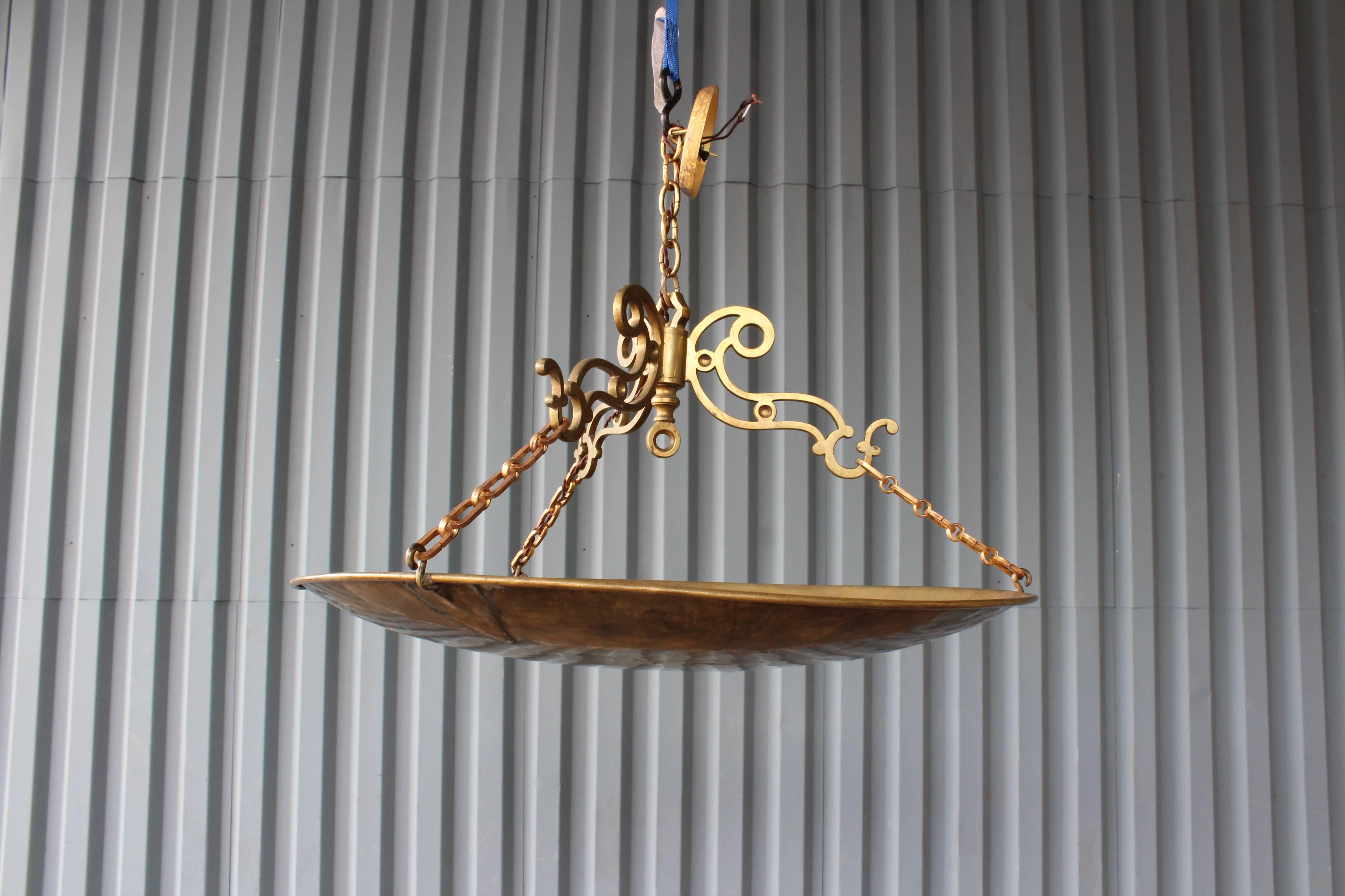 French Antique Brass Pendant Light