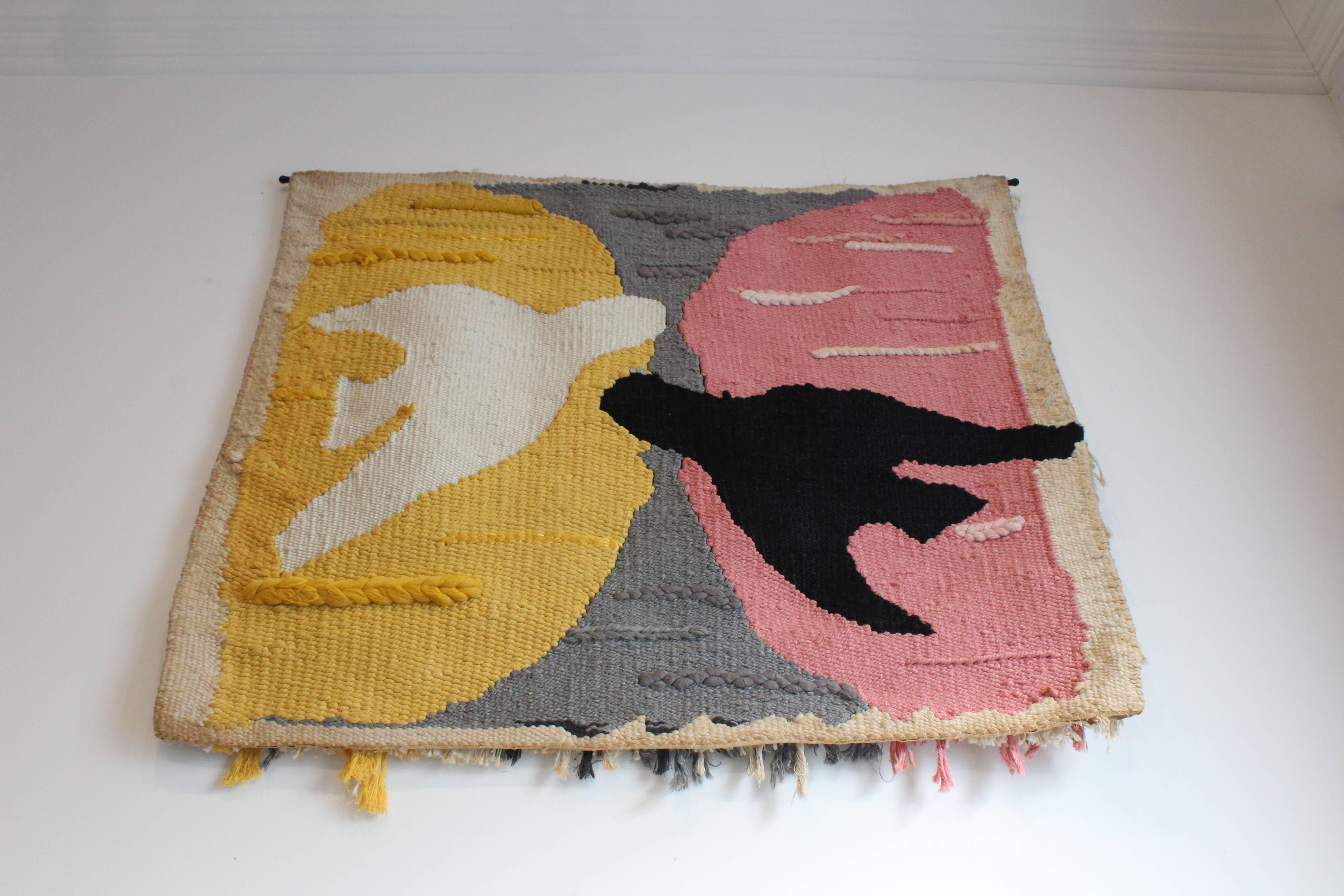 1970s Handwoven Tapestry Inspired by Artist Georges Braque 2