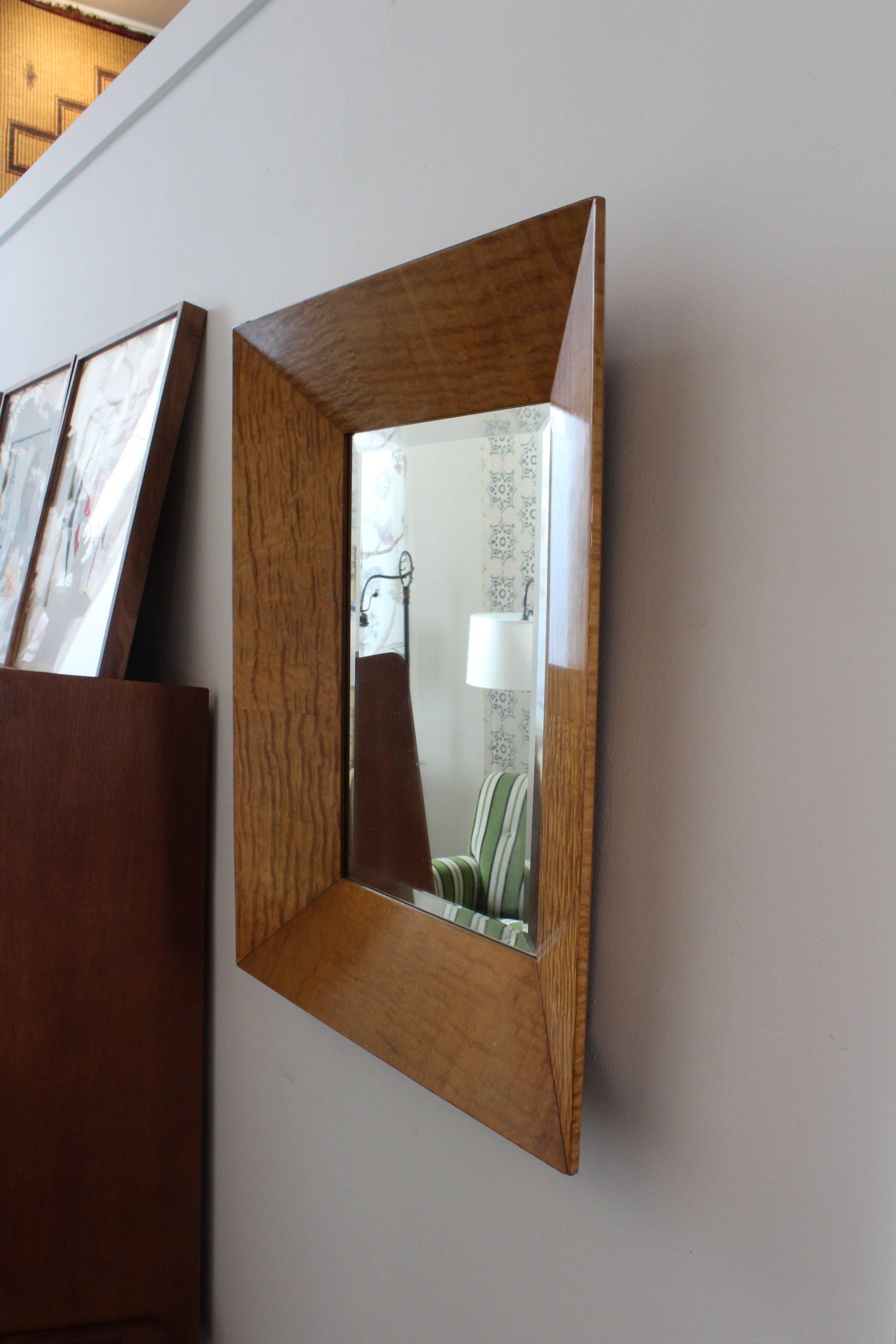 Mid-20th Century Bird’s-Eye Maple Mirror by Edward Wormley for Dunbar, 1940s