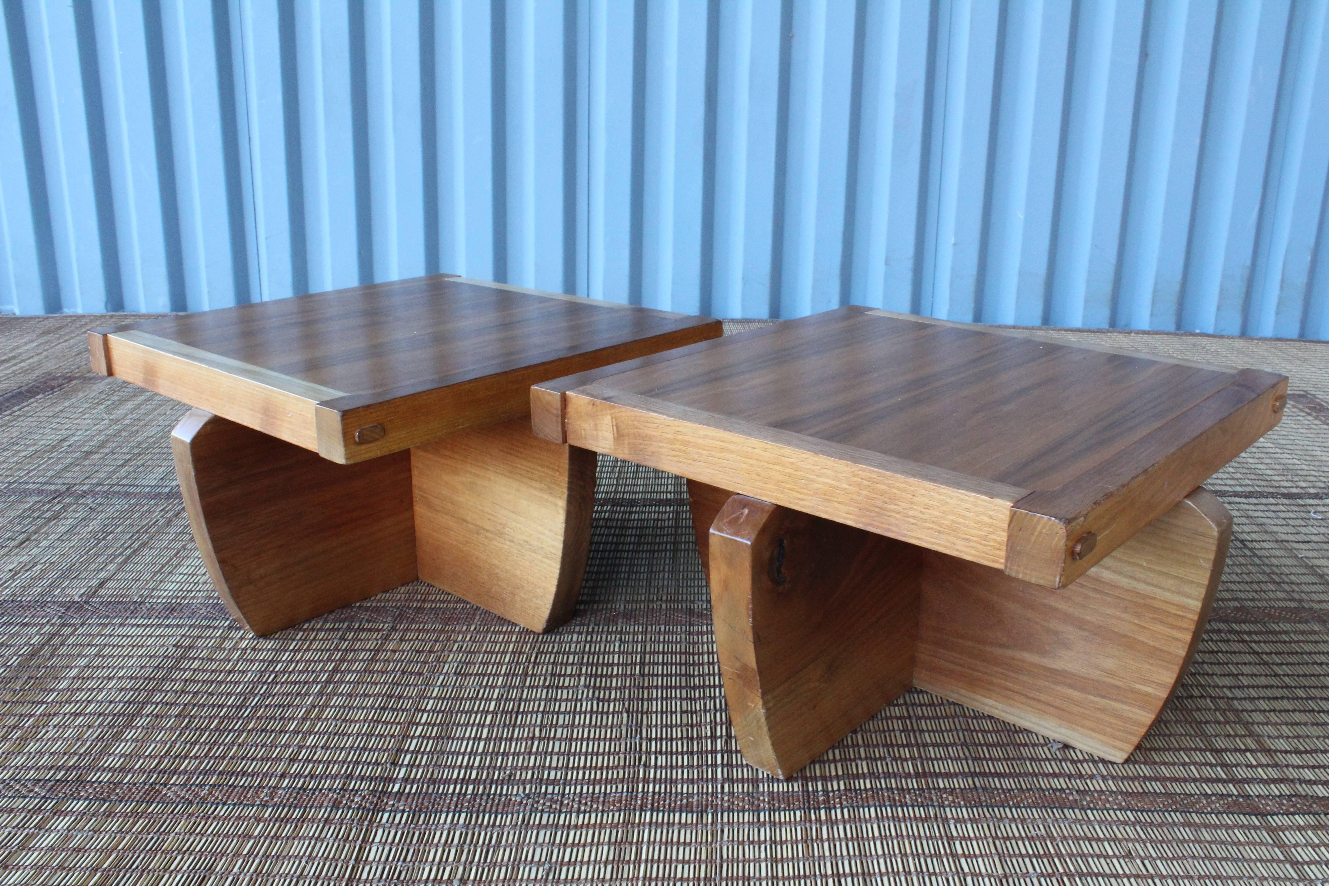Pair of Stools in the Manner of George Nakashima 1