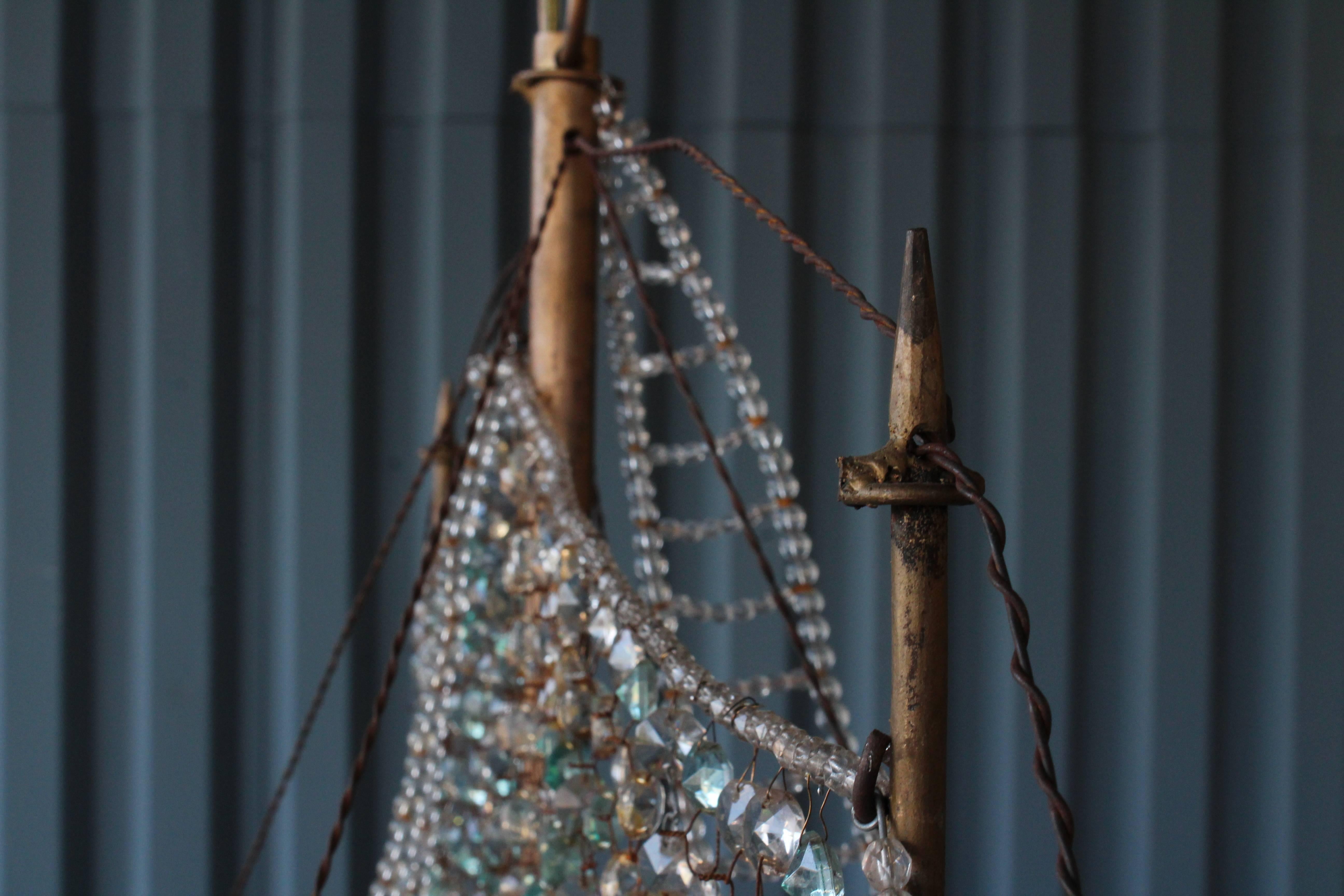 Vintage Crystal Ship Chandelier, Spain, 1950s 1