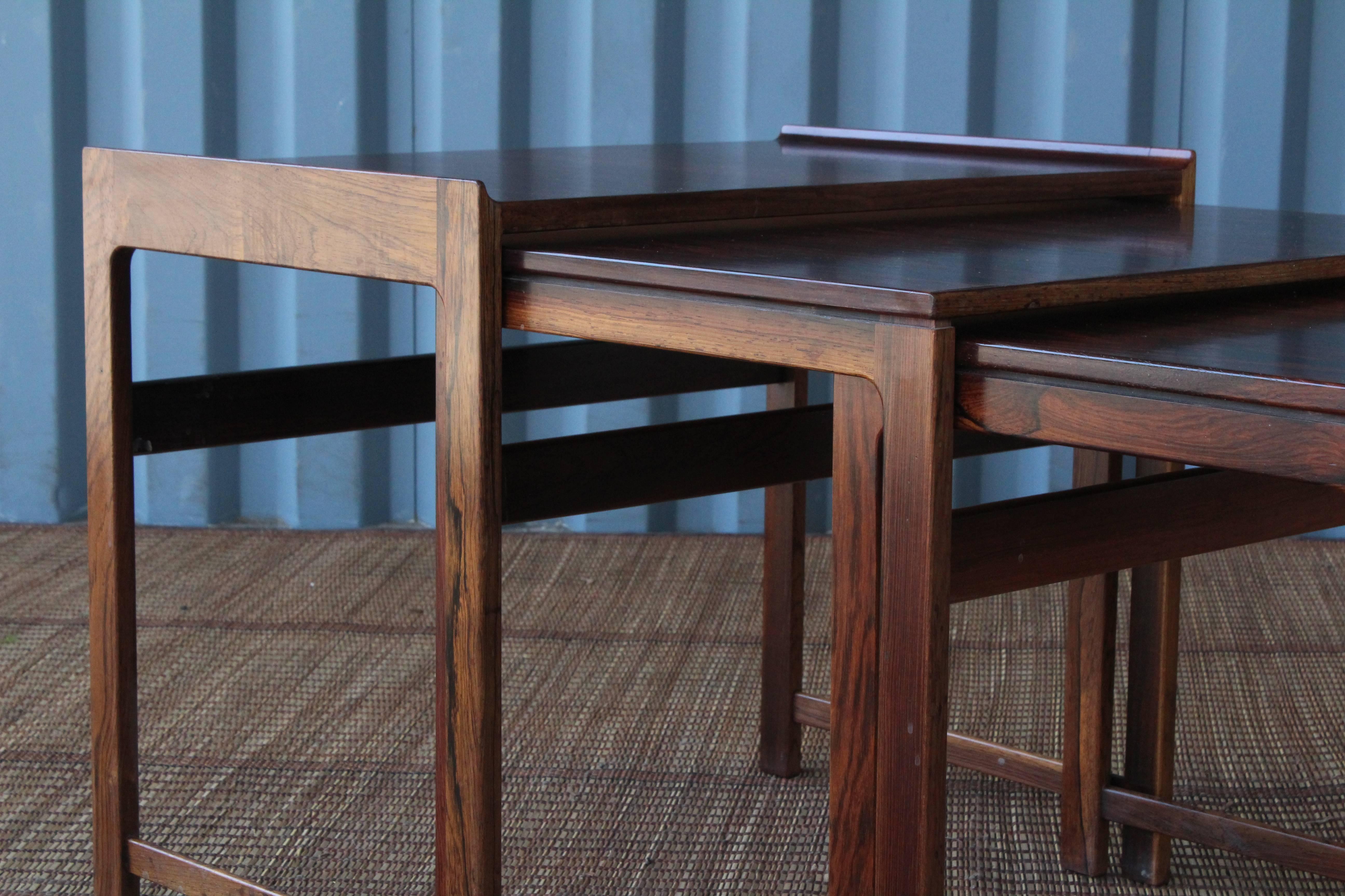 Set of Three Danish Nesting Tables in Rosewood 5