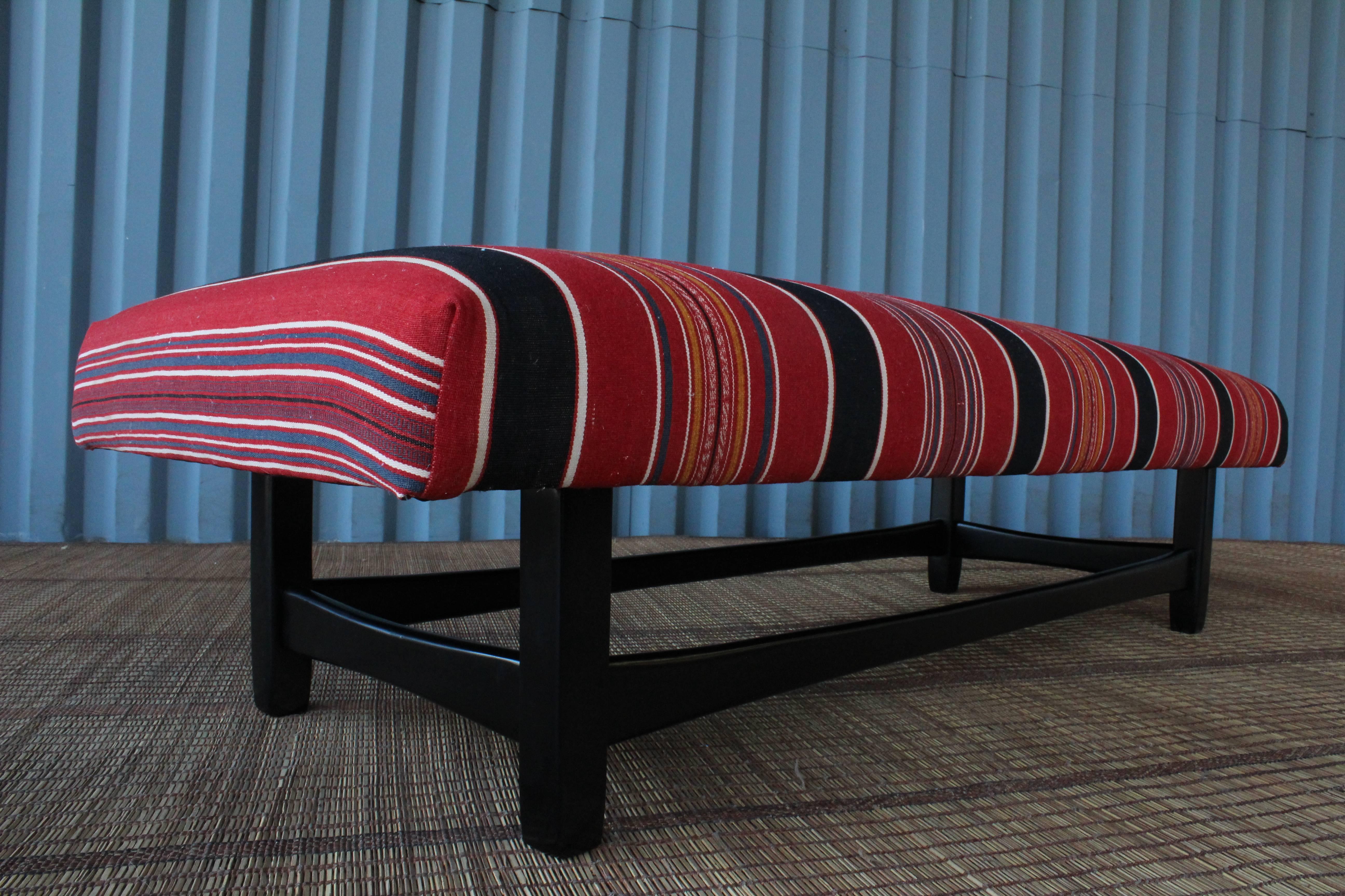Bench Upholstered in a Vintage Wool Textile 3