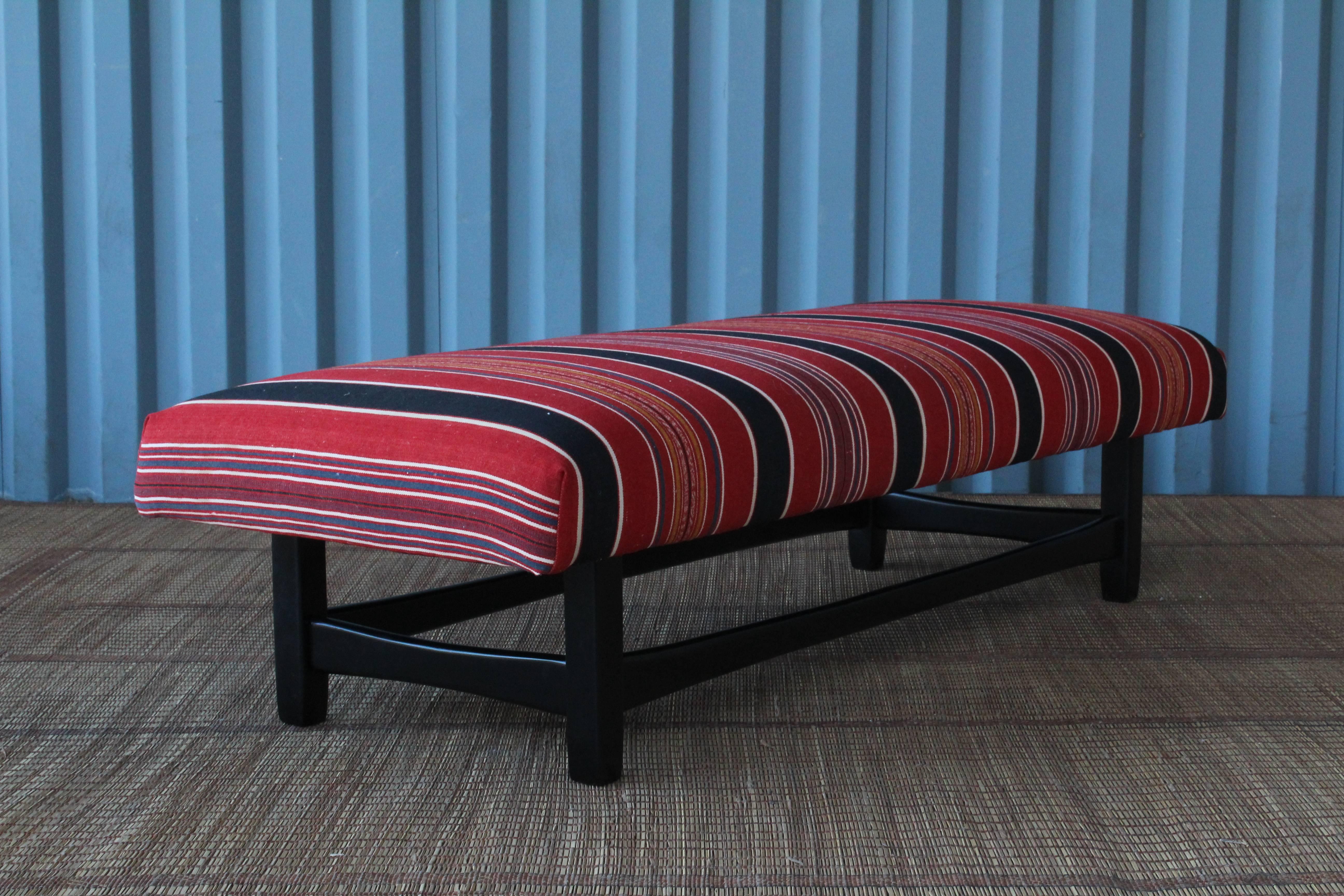 Bench Upholstered in a Vintage Wool Textile 5
