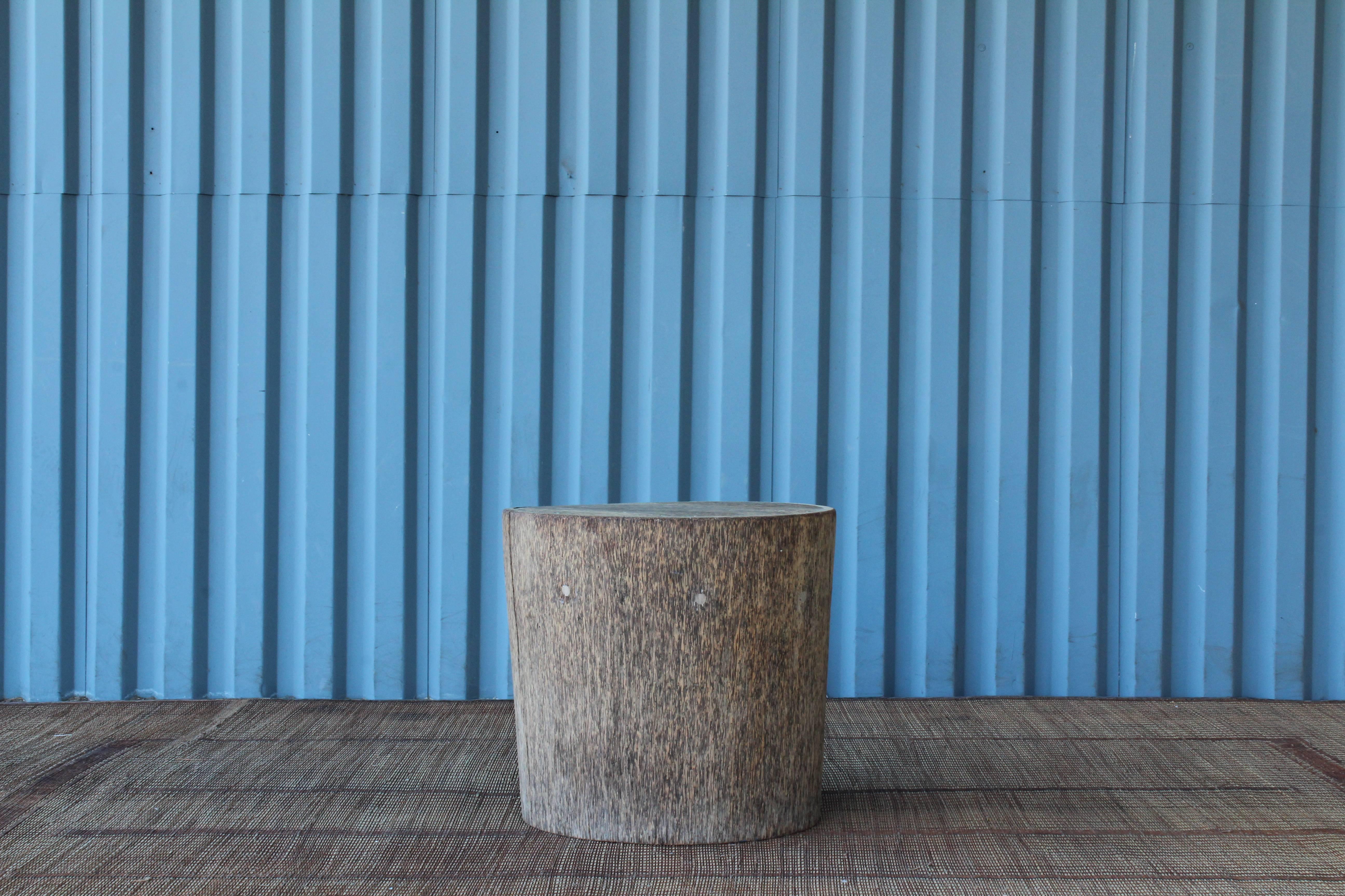 Organic Modern Vintage Indonesian Palm Wood Side Table