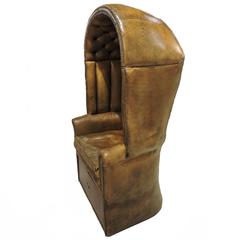 Leather French Regency Style Porter's Chair