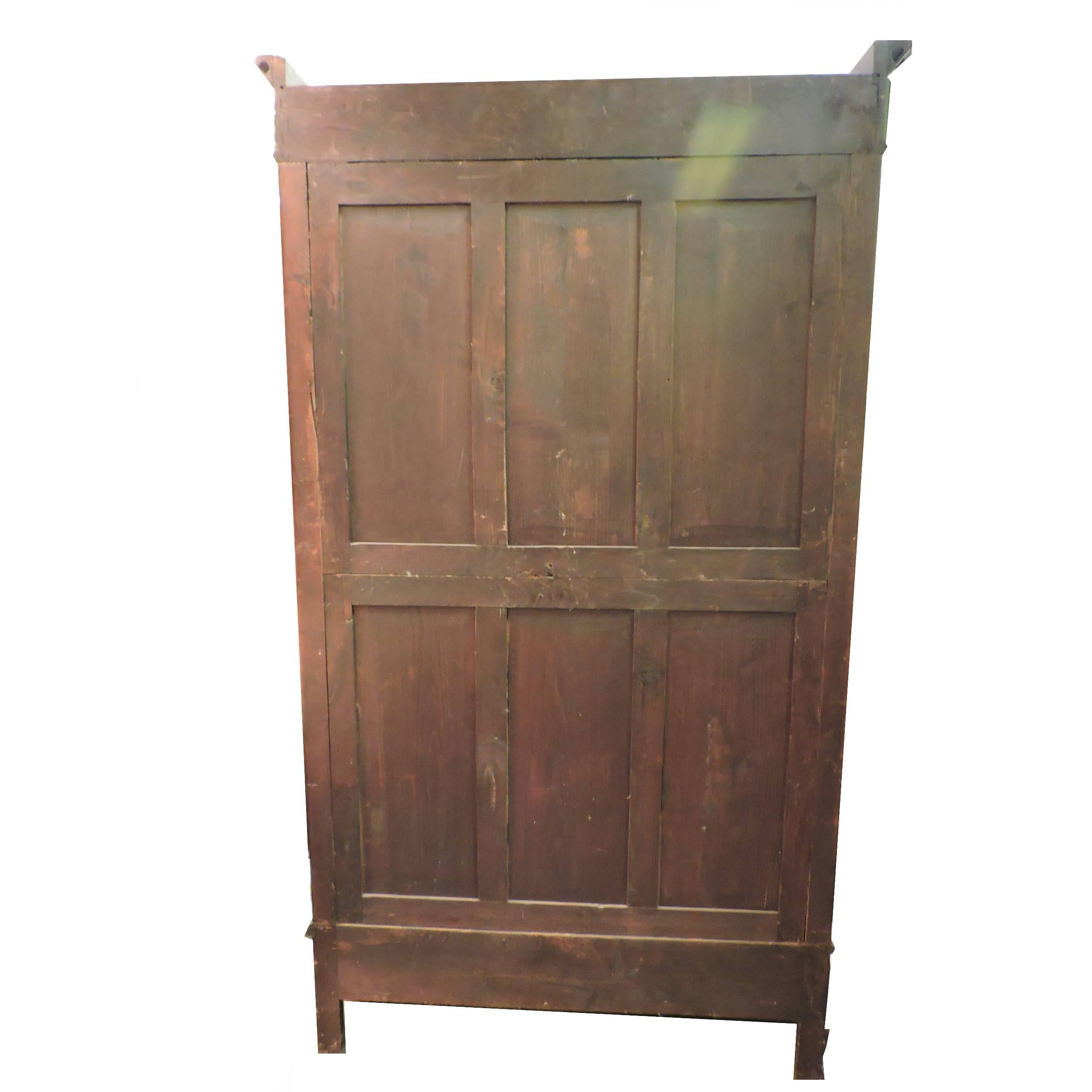 Solid Walnut Gothic Style Armoire For Sale 2