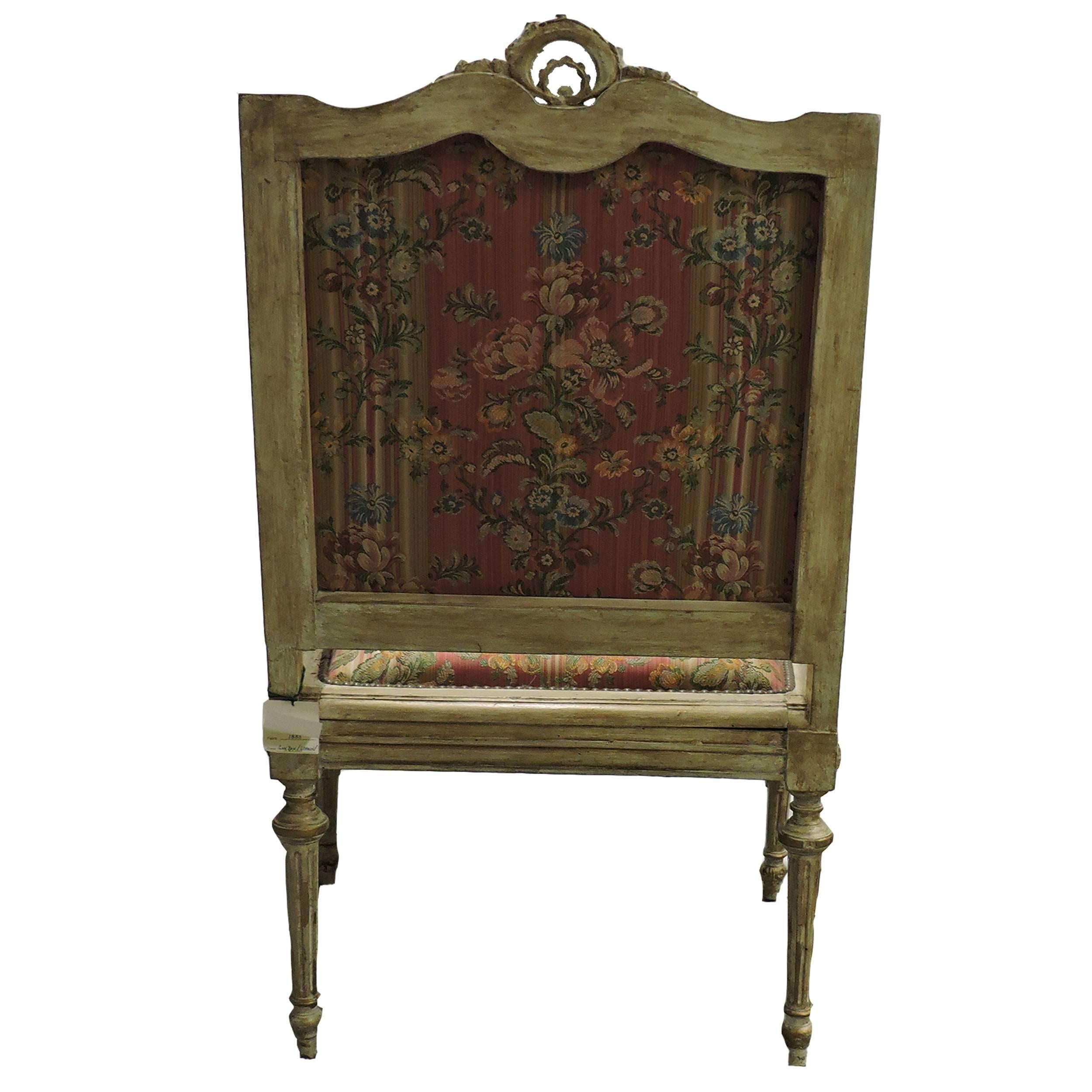 19th Century Italian Louis XVI Wingback Chair For Sale